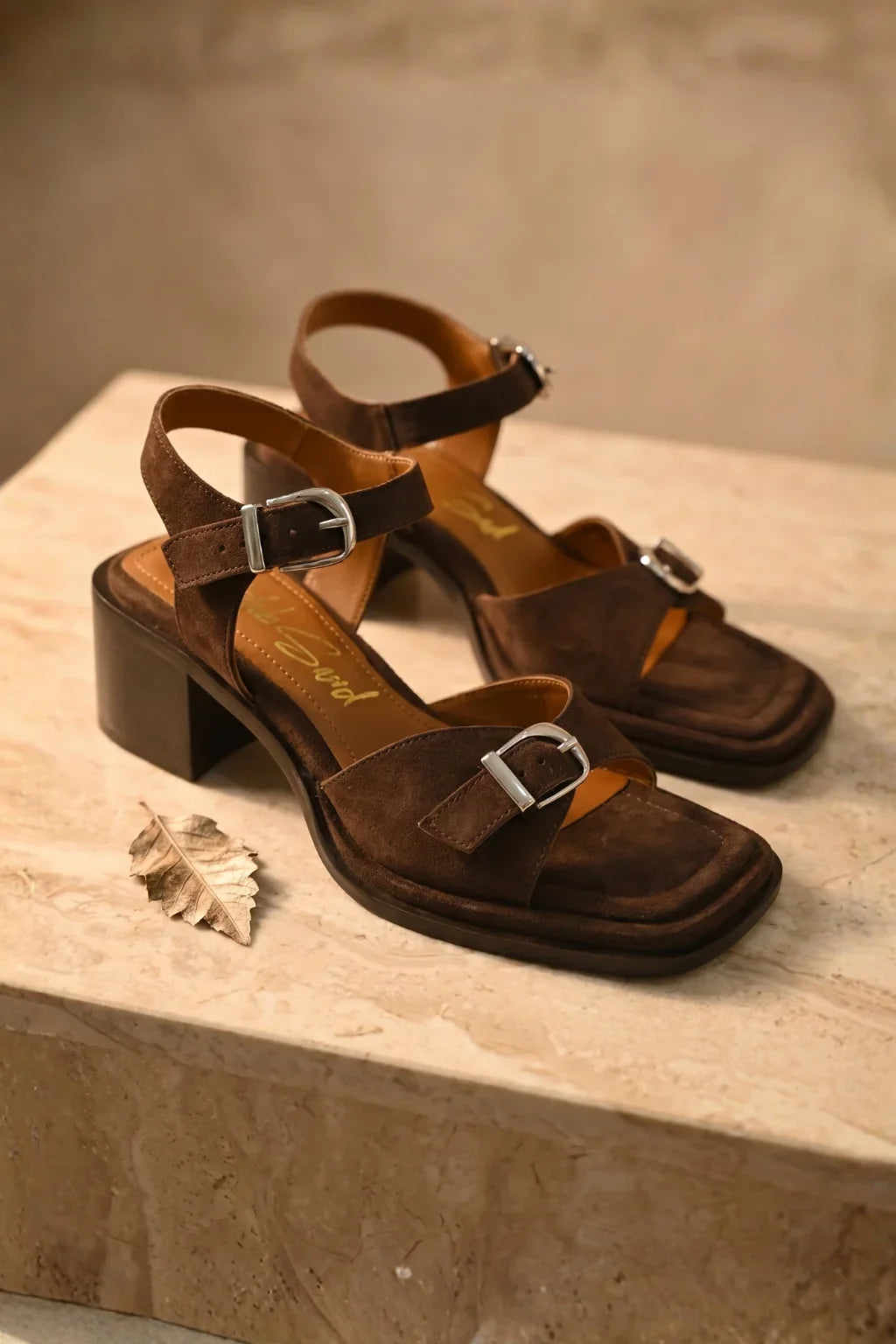 Luce Oro Sling Sandal, Deep Brown — 08 styled