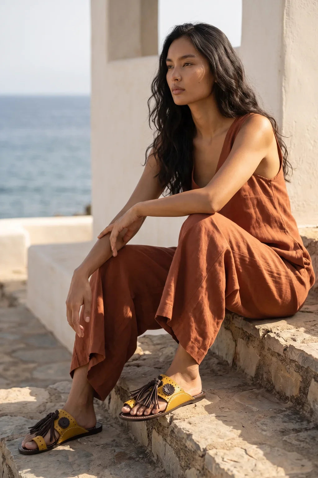 Oro e Ombra Slide, Yellow & Black — 07 on model