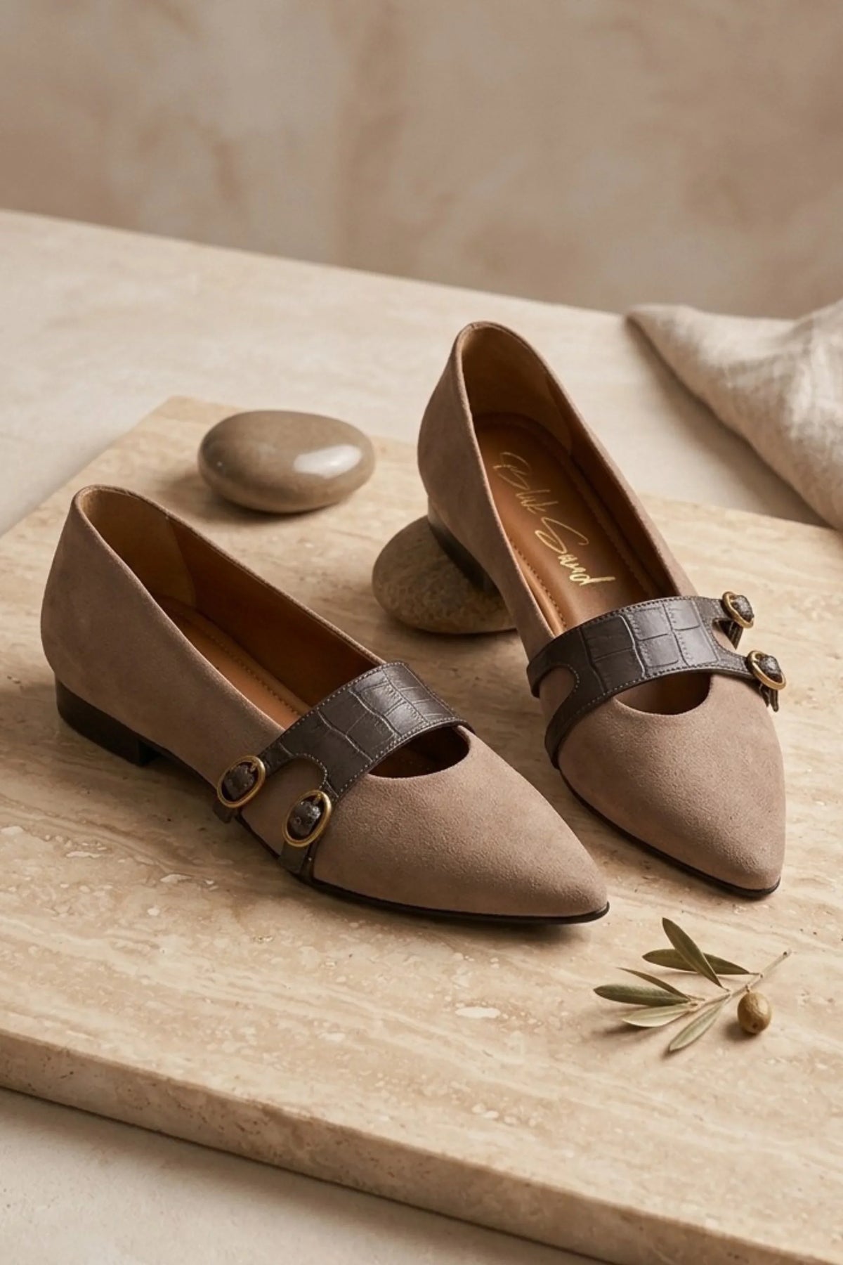 Siena Strap Mary Jane, Beige — 08 styled