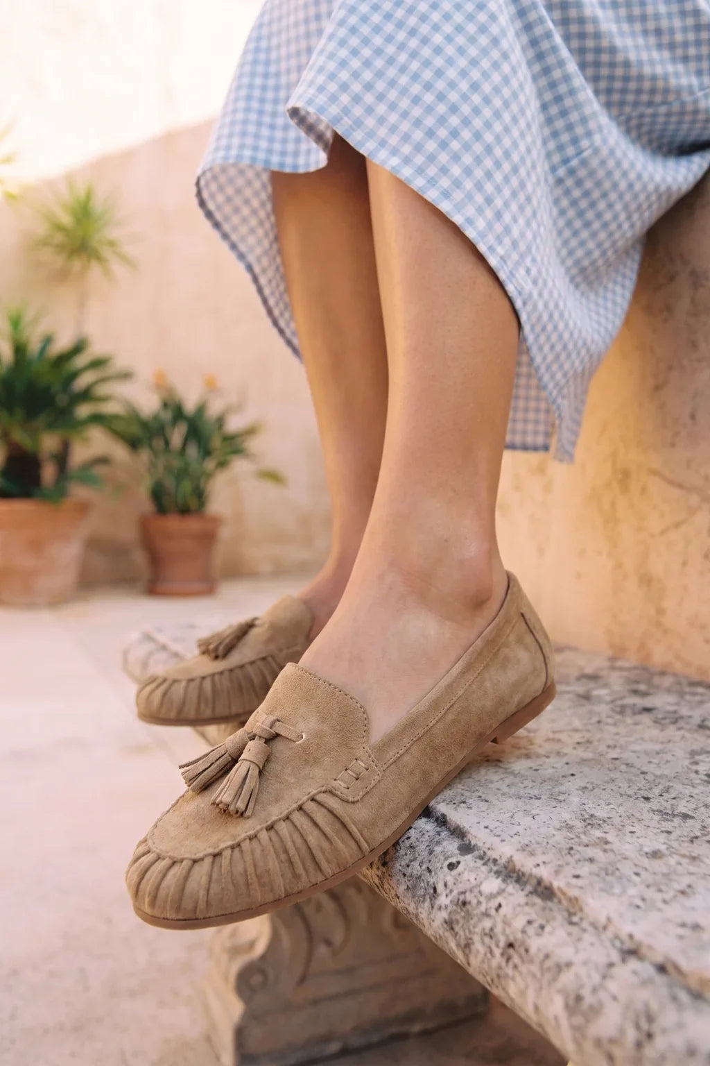 Trenza Real Mocassin, Beige — 06 on the foot