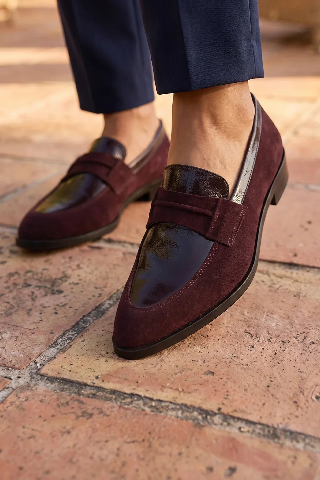 Crimson Emperor Loafer, Burgundy — 06 on the foot