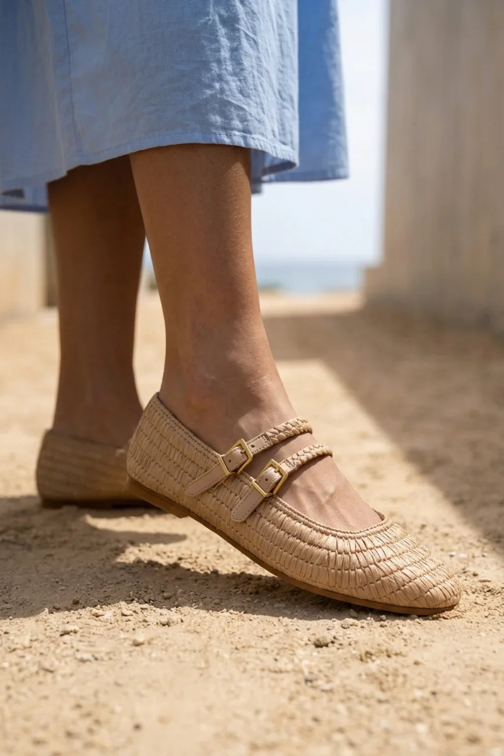 Arena Trenzada Mary Jane, Natural — 06 on the foot