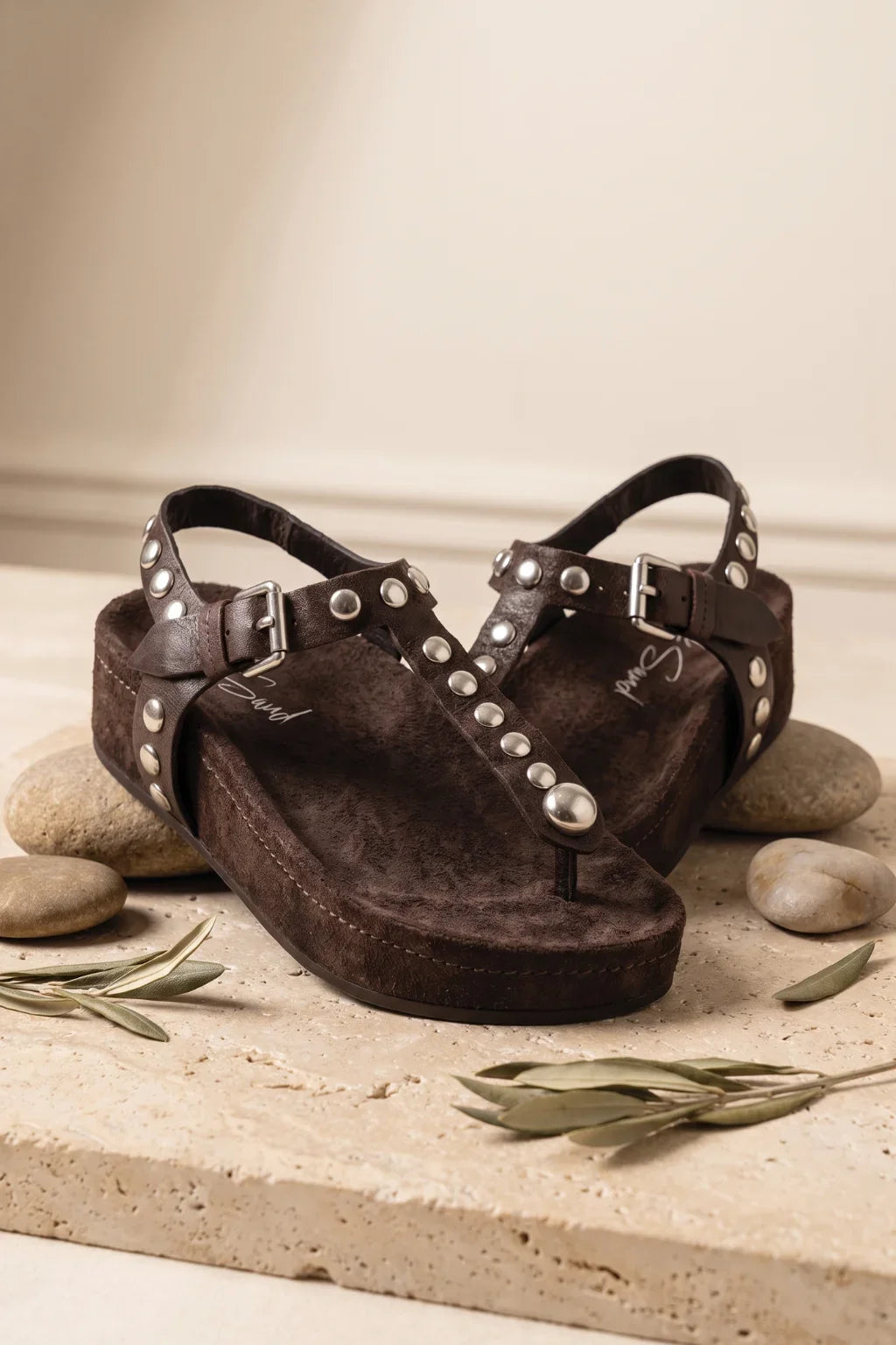 Marbella Glow Sandal, Dark Brown — 08 styled