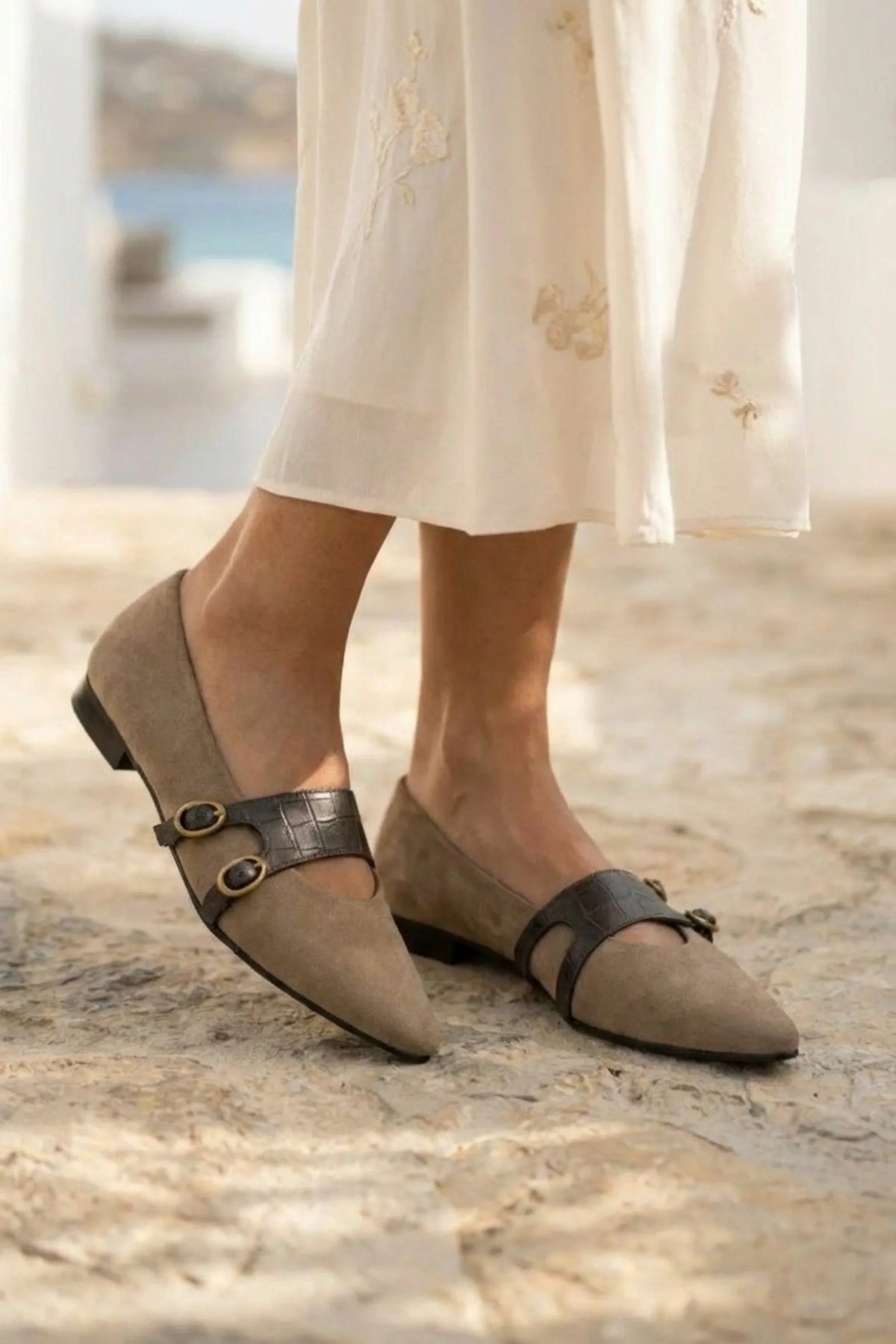 Siena Strap Mary Jane, Beige — 06 on the foot