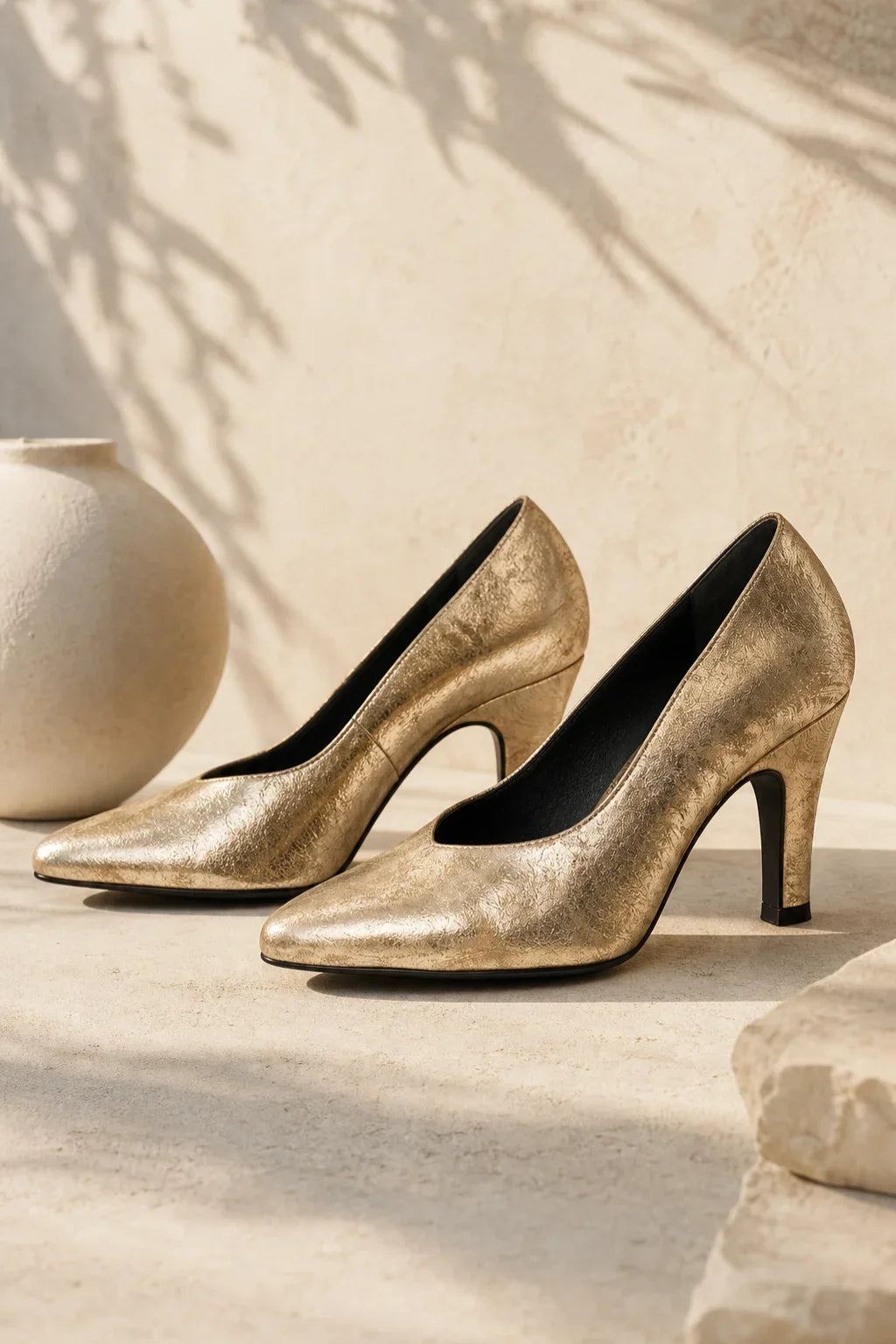 Sevilla Salon Pump, Platinum Gold — 08 styled