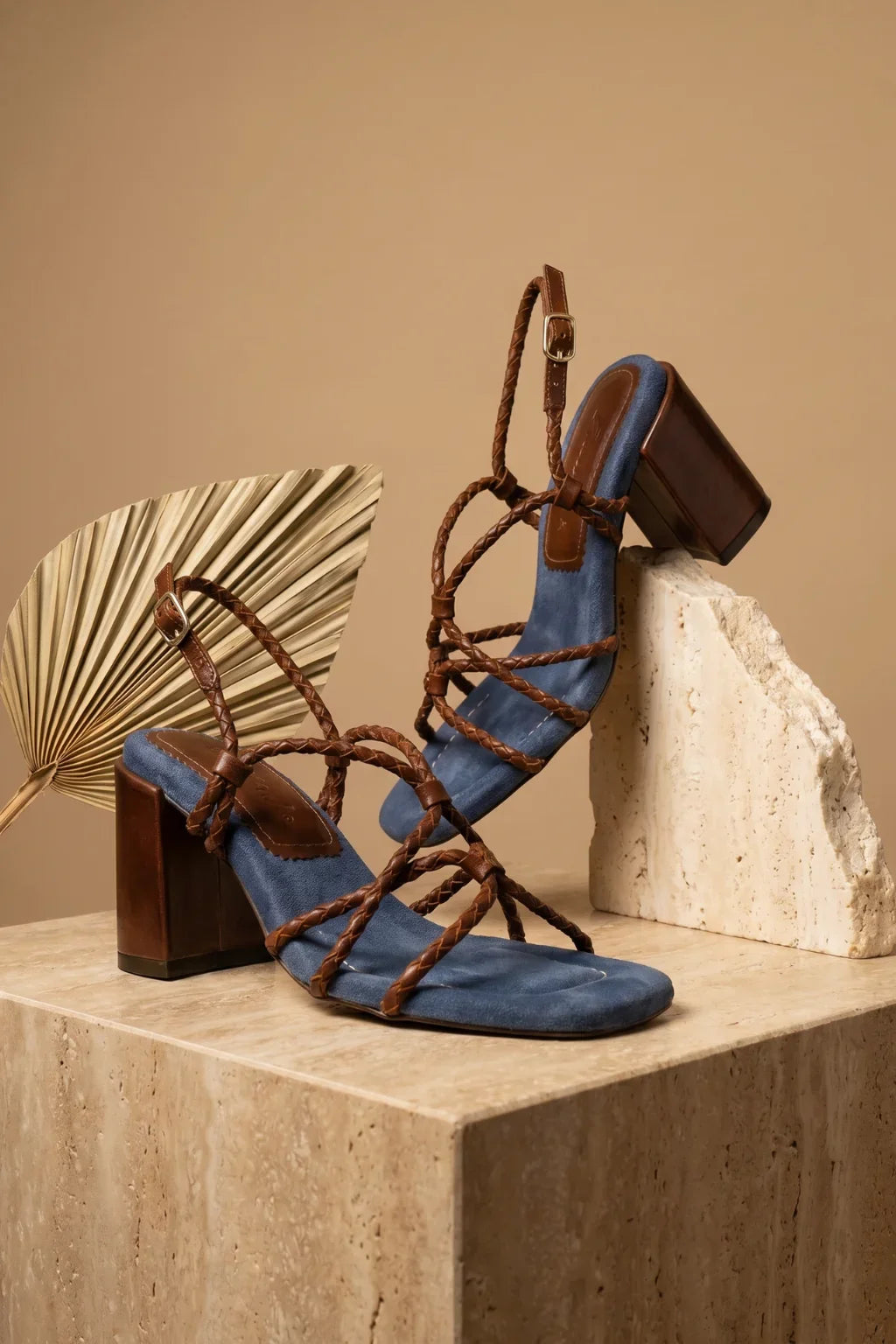 Luna Venezia Block Heel, Blue — 08 styled