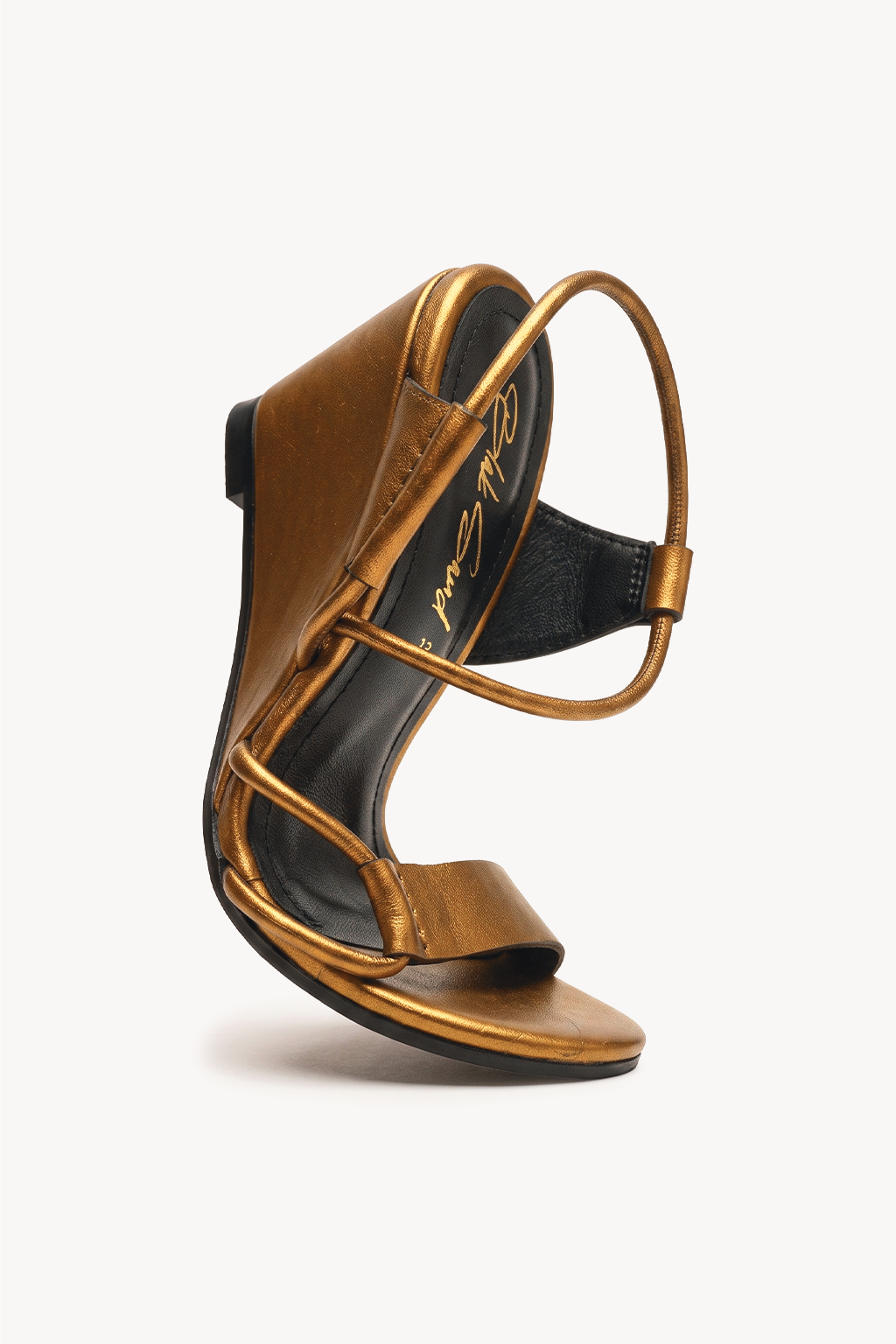 Candela Burnished Gold Heel, Bronze — 06 sole