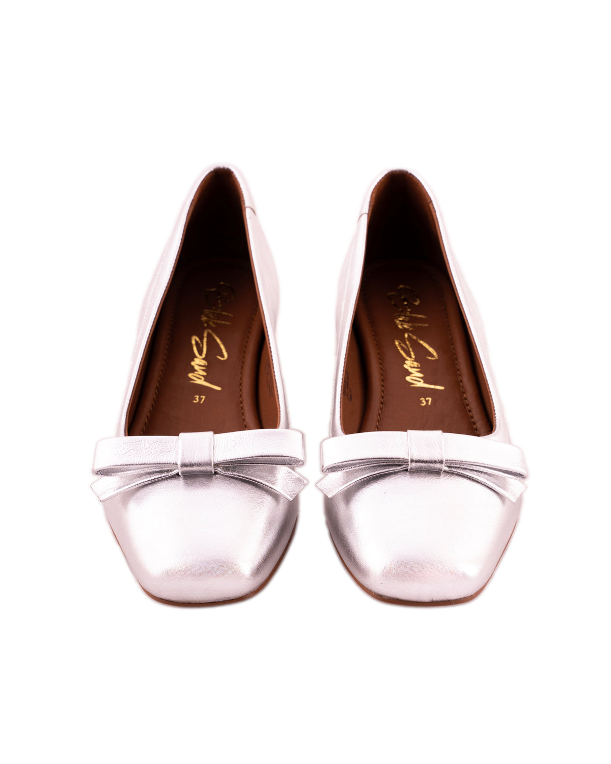 Arco Front Bow Pump Shoes, Silver — 01 pair