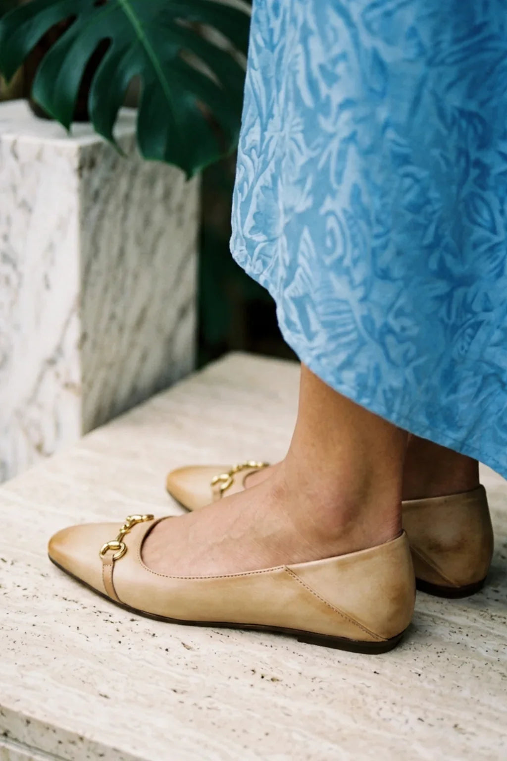 Valeria Atelier Loafer, Ivory & Tan — 06 on the foot
