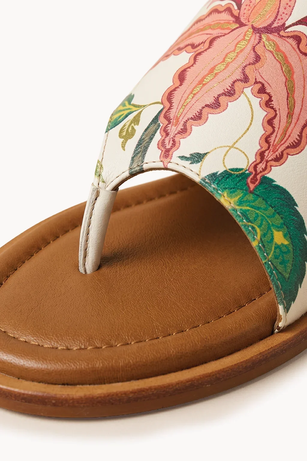 Amalfi Petalo Vintage Sandal, Ivory Rose Mix — 02 close-up