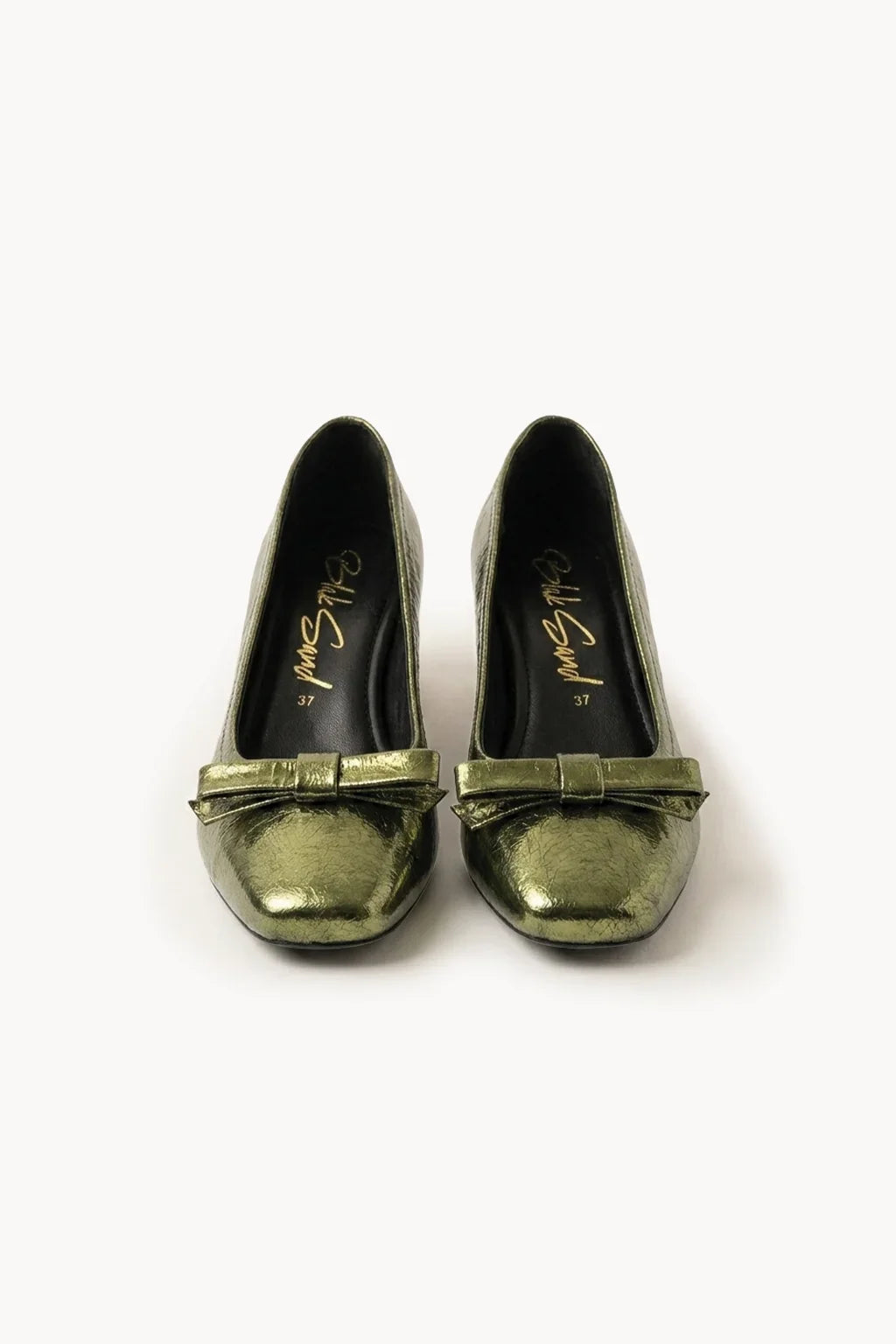 Arco Front Bow Pump Shoes, Olive — 01 pair