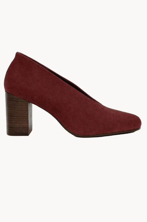 Aurelia Oro Block Heel, Burgundy — 01 side profile