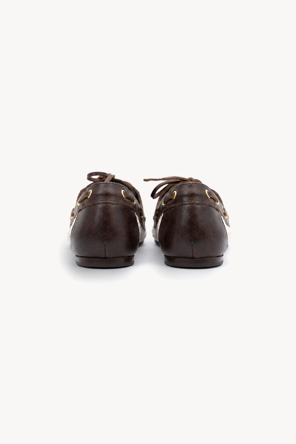 Maelia Woven Moccasin, White & Brown — 05 back