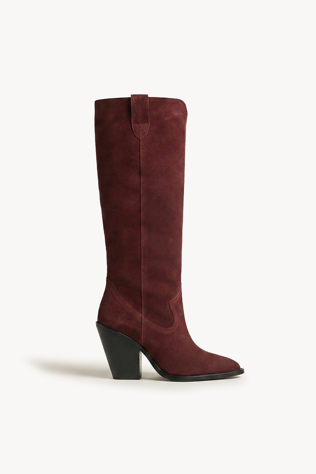 Azarelle – Tall Dress Boots, Burgundy — 03 side profile
