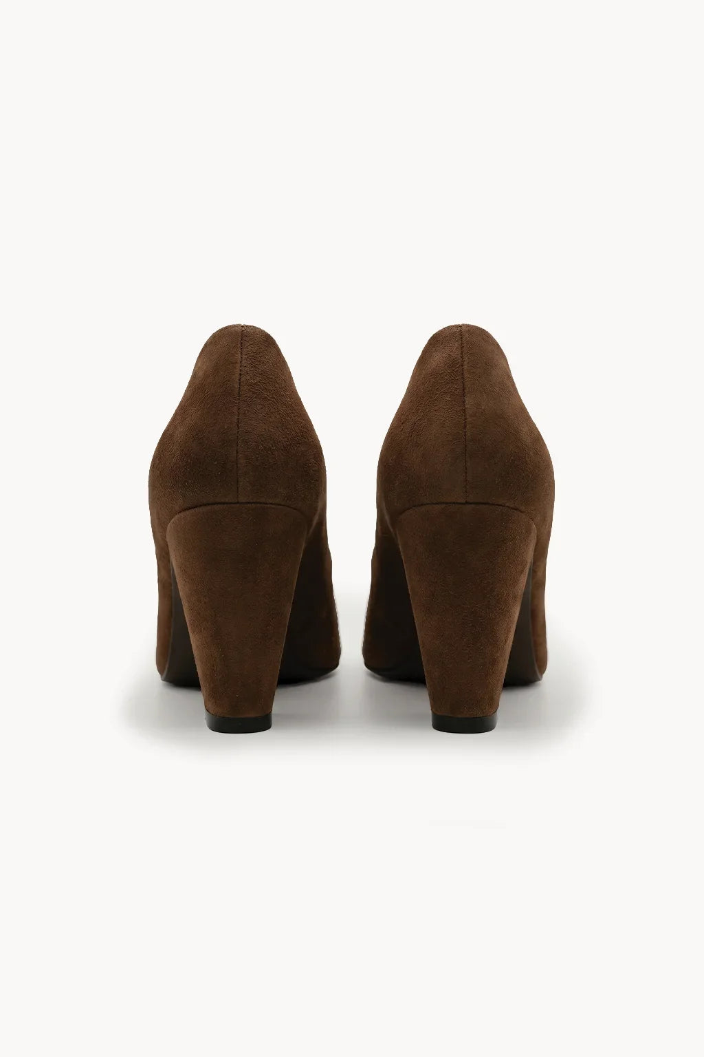 Decollete Camoscio – Block Heel, Brown — 05 back