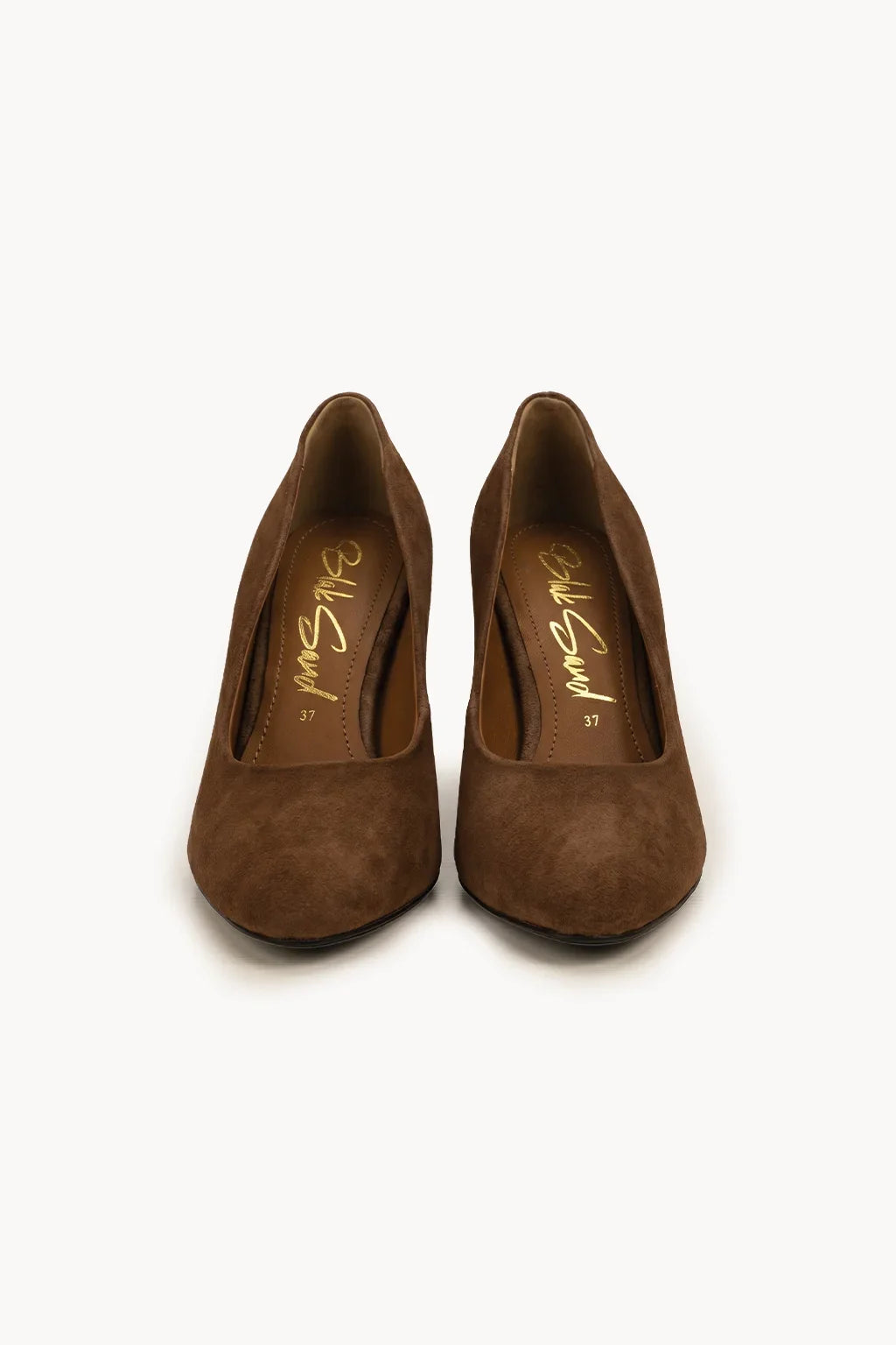 Decollete Camoscio – Block Heel, Brown — 01 pair