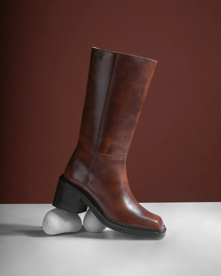 Brume – Square Toe Brush Effect Boots