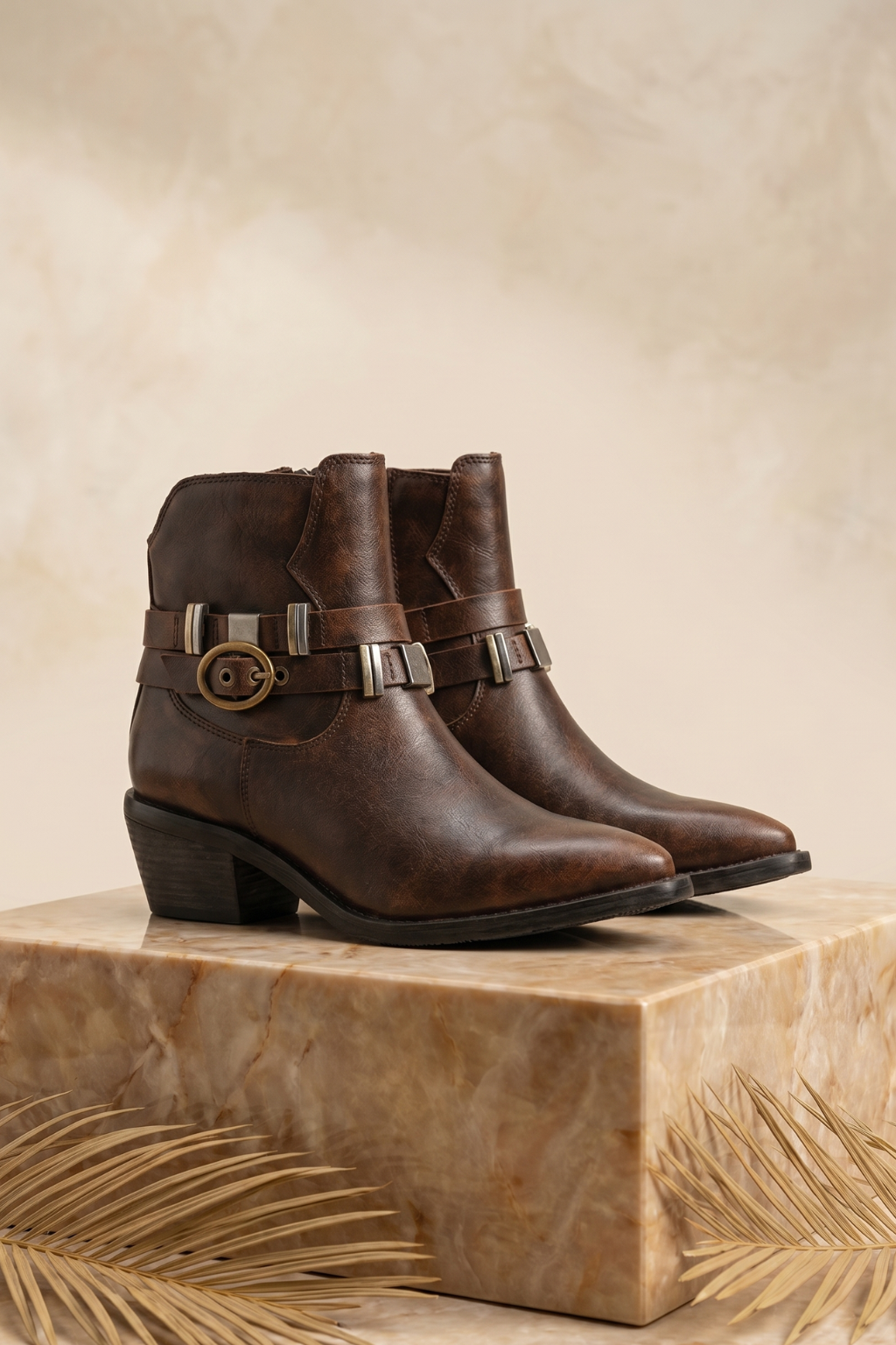 Firenze Pelle Luxe Ankle Boot, Brown — 08 styled