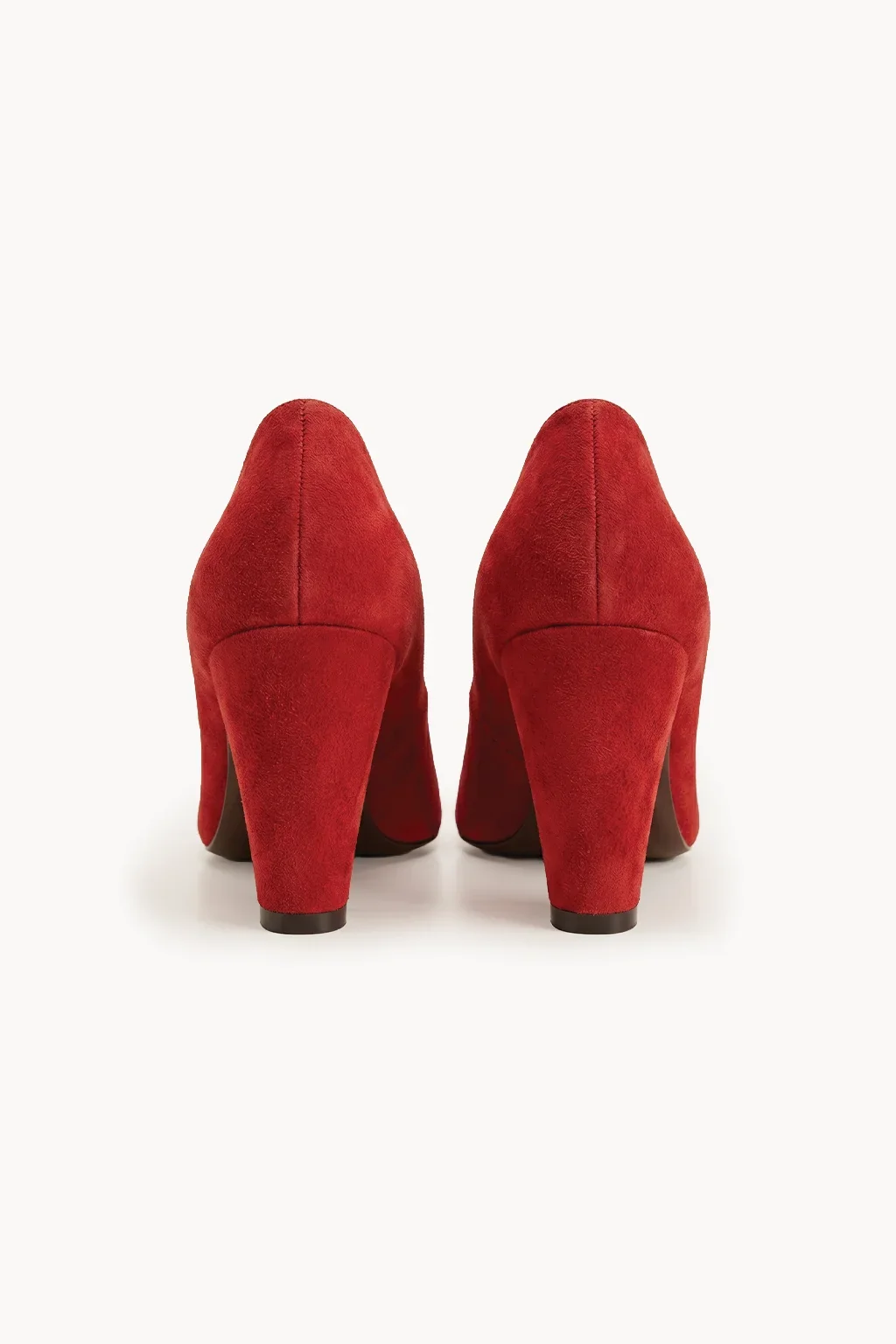 Decollete Camoscio – Block Heel, Red — 05 back