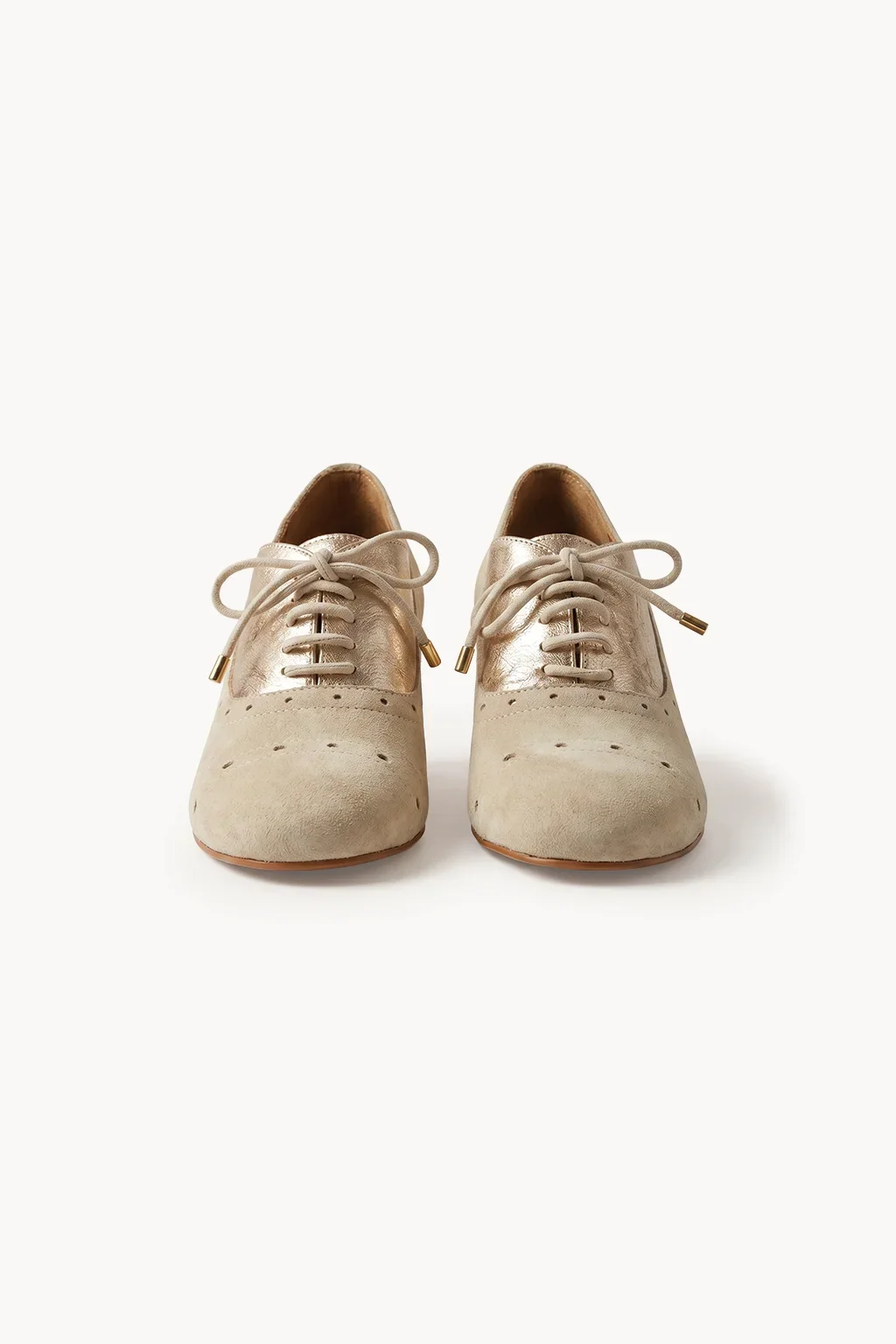 Venezia Oro Brogue Heel, Ivory — 01 pair