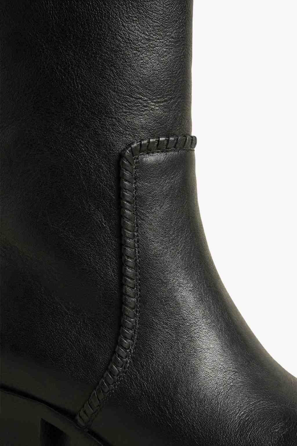 Kaelin – Mid Boots with Artisan Stitching, Dark Brown — 02 close-up