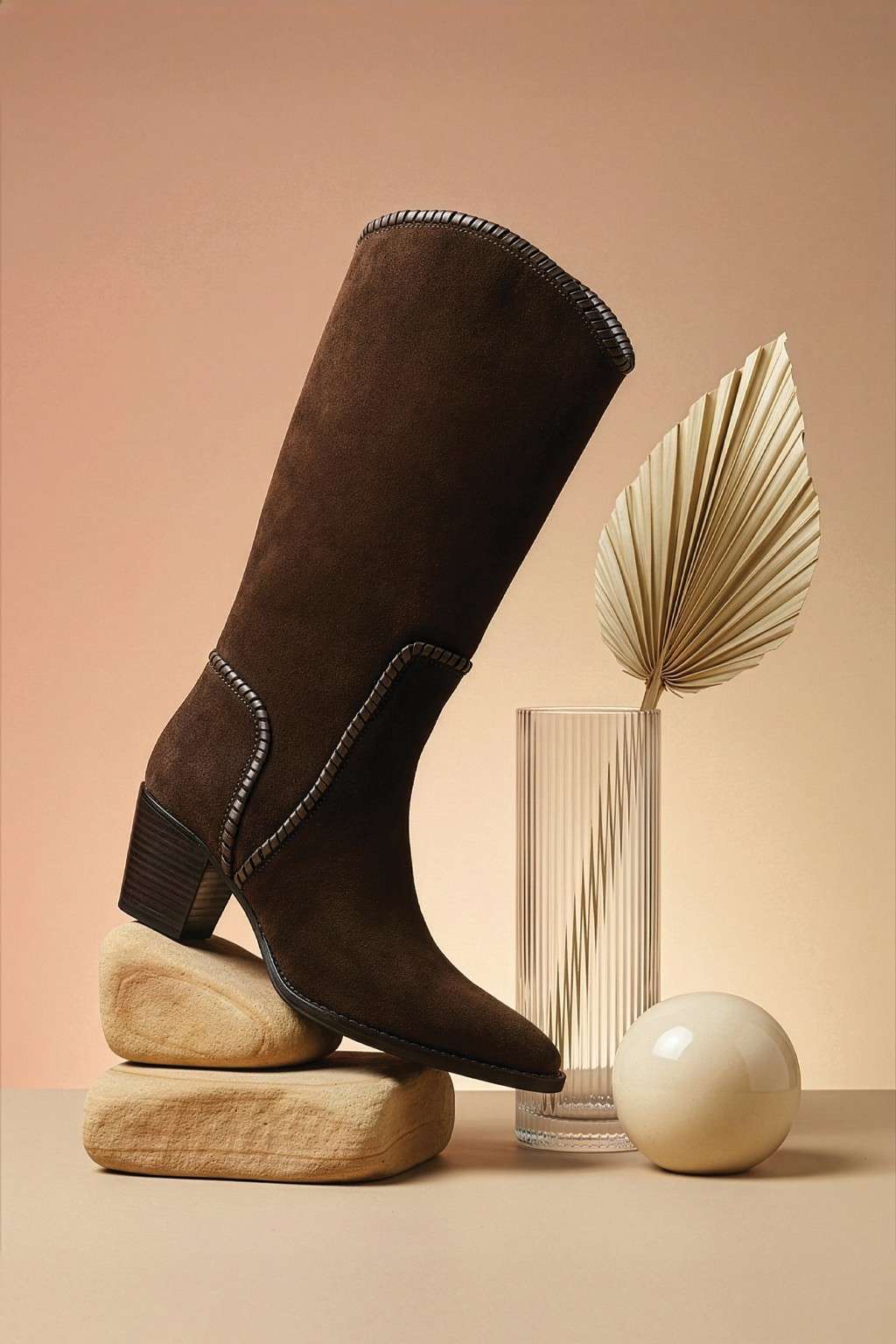 Kaelin – Mid Boots with Artisan Stitching, Chocolate — 08 styled