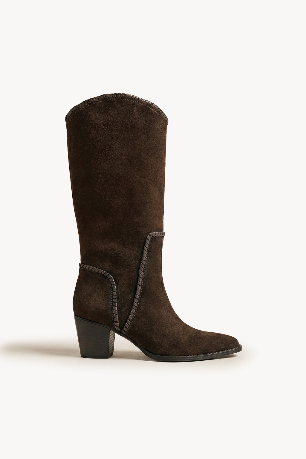 Kaelin – Mid Boots with Artisan Stitching, Chocolate — 03 side profile