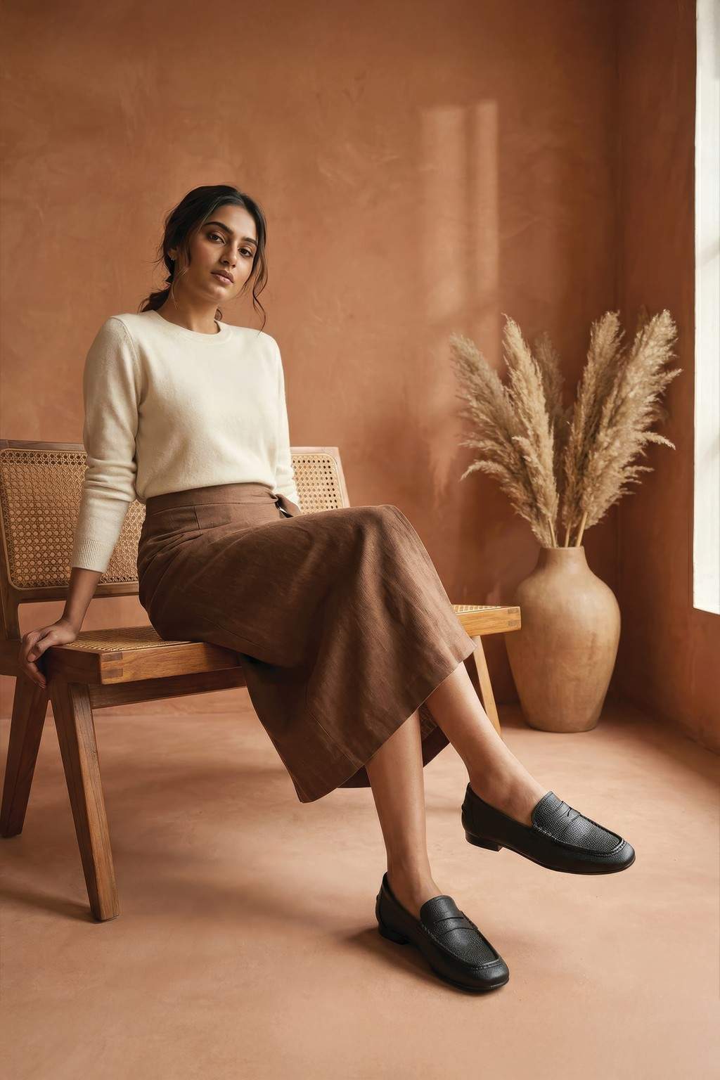 Kairo – Modern Loafers Shoes, Black — 07 on model