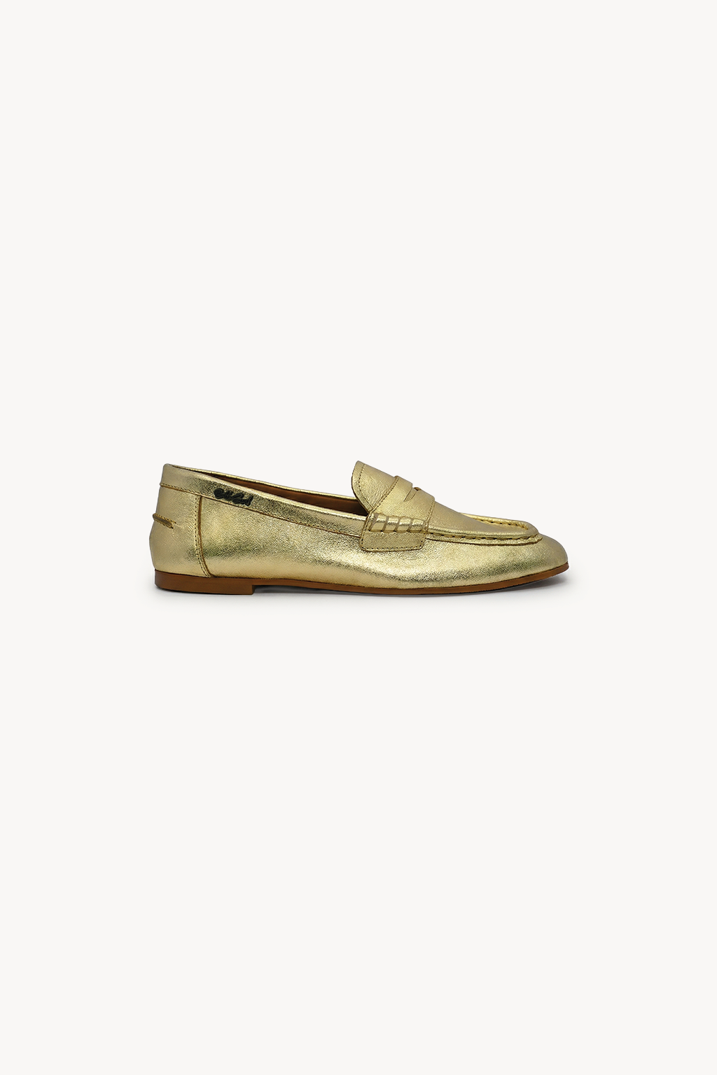 Kairo – Modern Loafers Shoes, Gold — 01 side profile