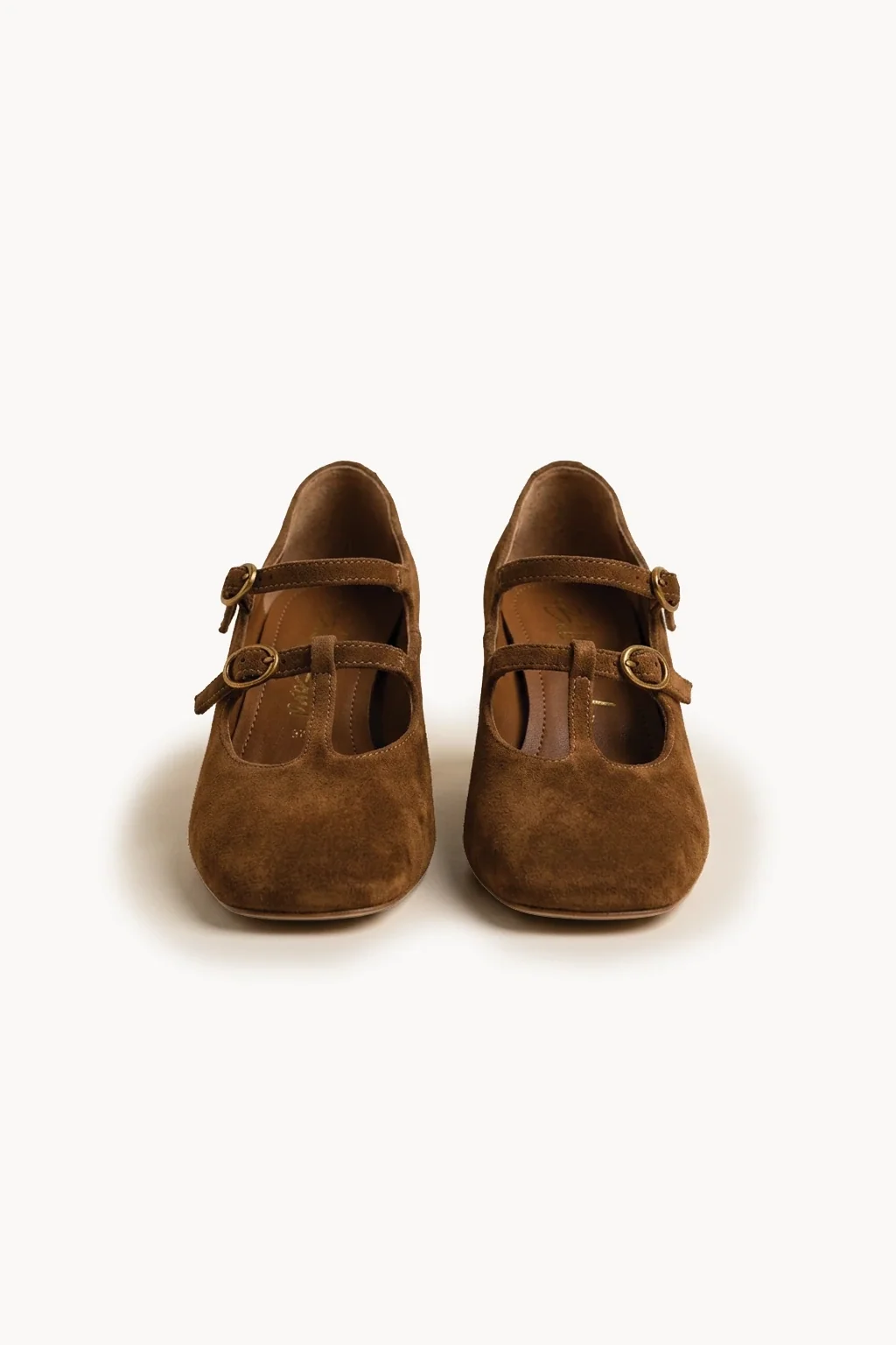 Camoscio Mary Jane, Dark Cognac — 01 pair