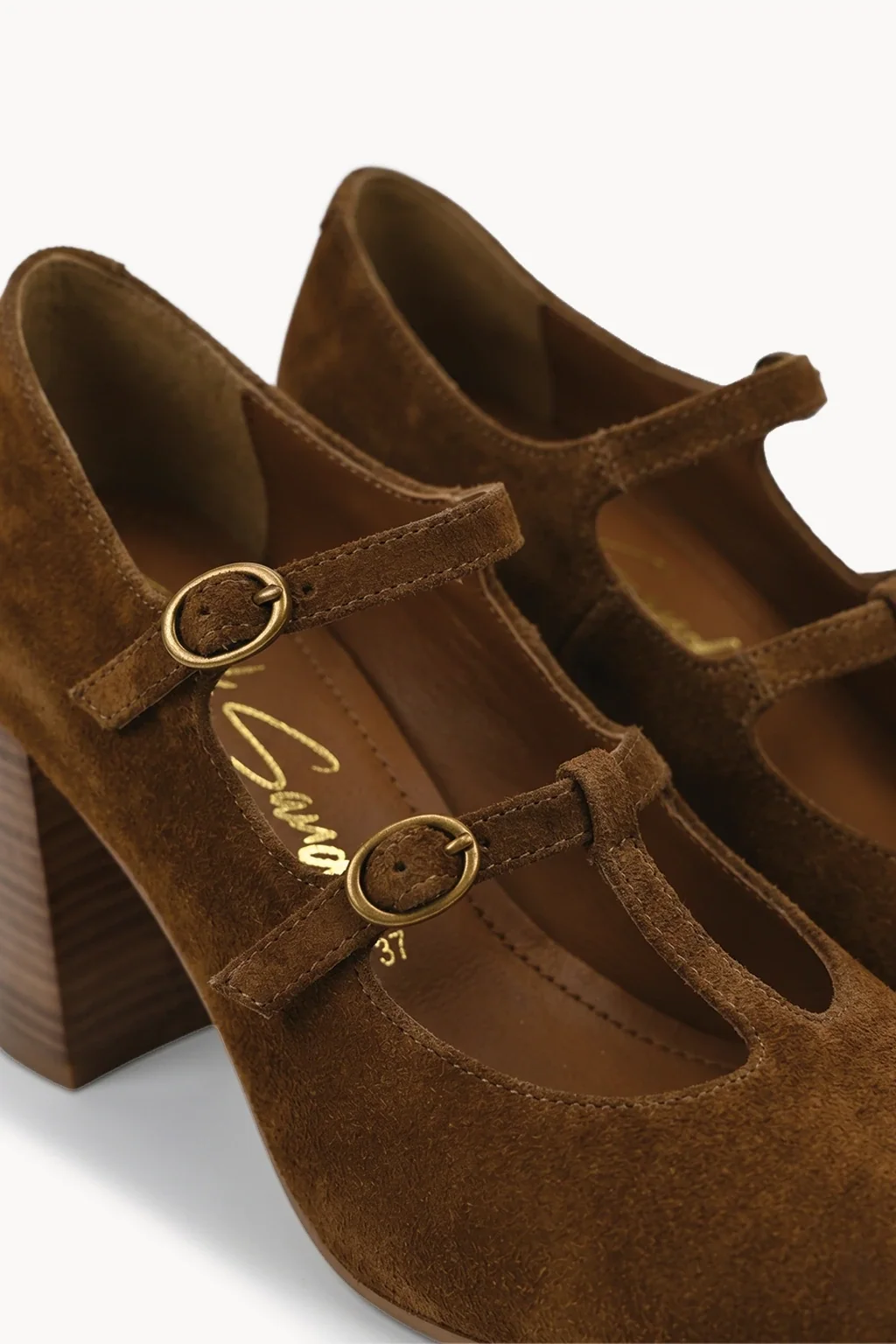 Camoscio Mary Jane, Dark Cognac — 02 close-up