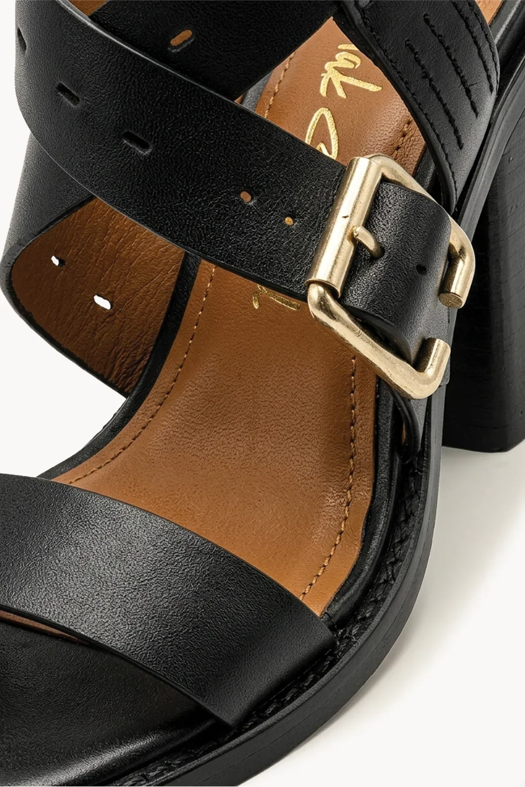 Milano Struttura Sandal, Black — 02 close-up