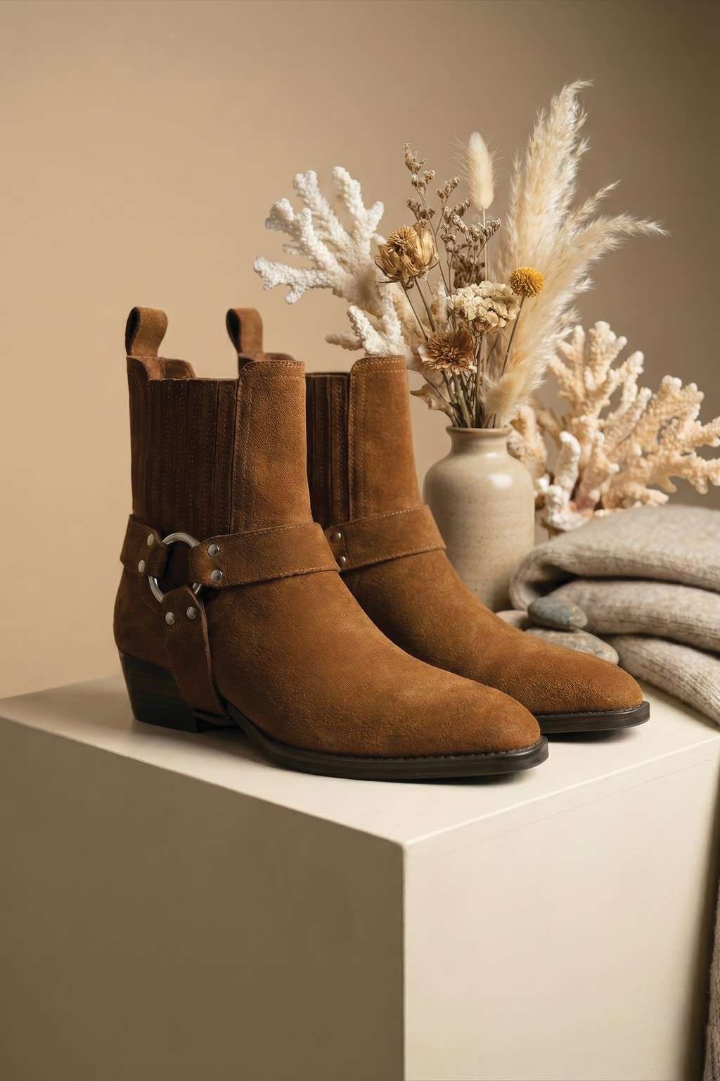 Mortene Ankle Boot, Cognac — 08 styled