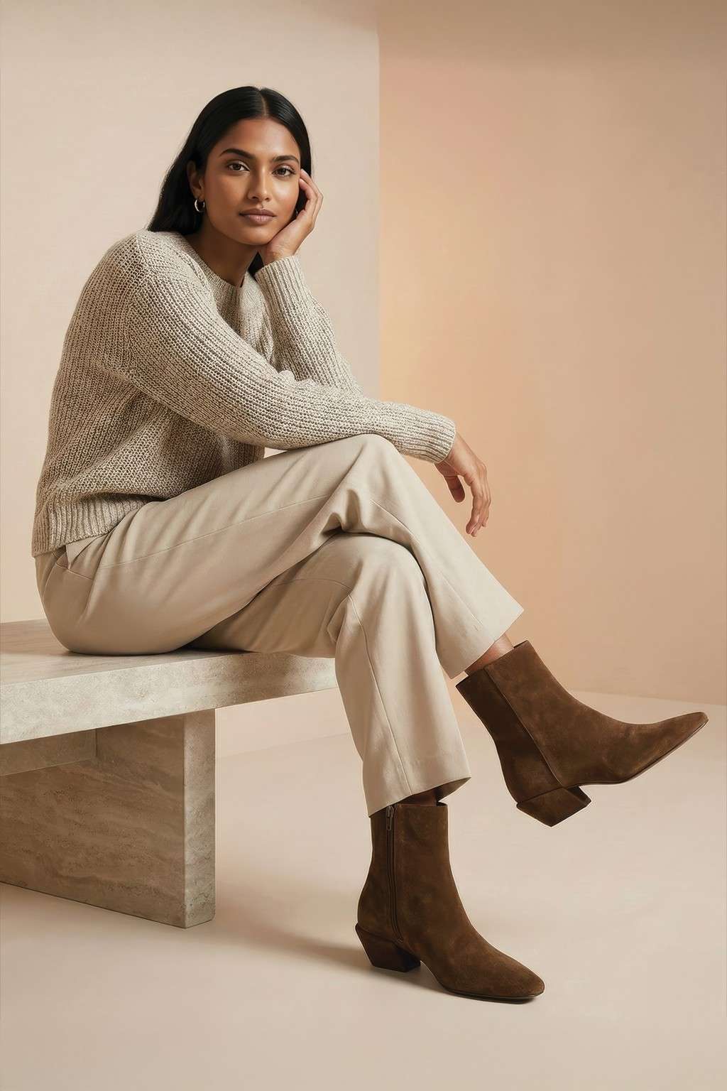 NoirAvenue – Ankle Boots, Chestnut — 07 on model