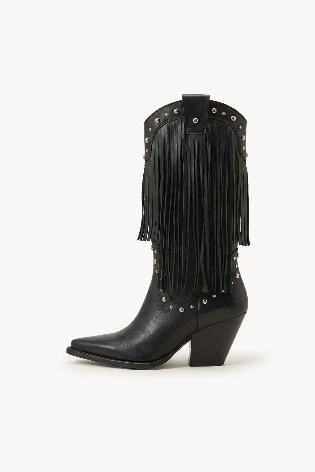 NoirSpill – Cascading Fringe Boots, Dark Brown — 04 side profile 2