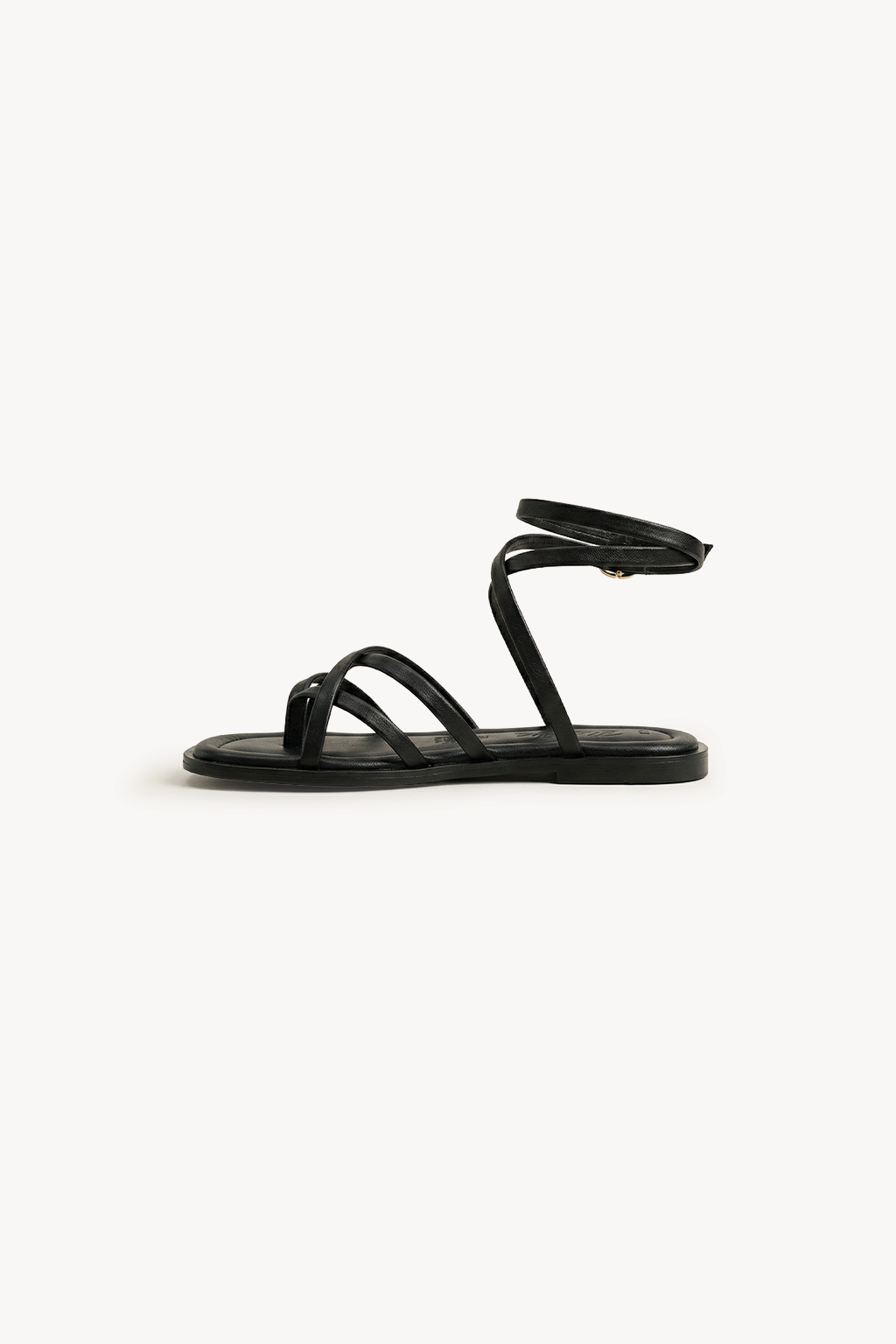 Noirve – Architectural Strap Sandals, Black — 04 side profile 2