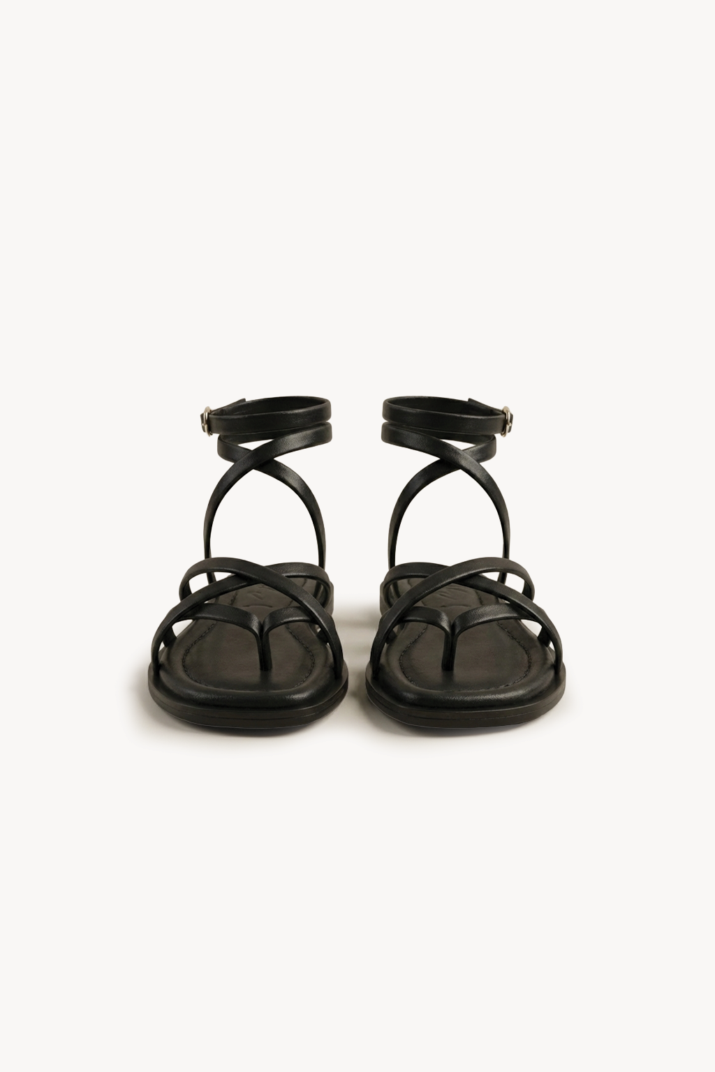 Noirve – Architectural Strap Sandals, Black — 01 pair