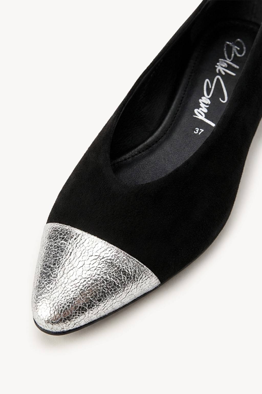 Puntera Flat, Black & Silver — 03 close-up