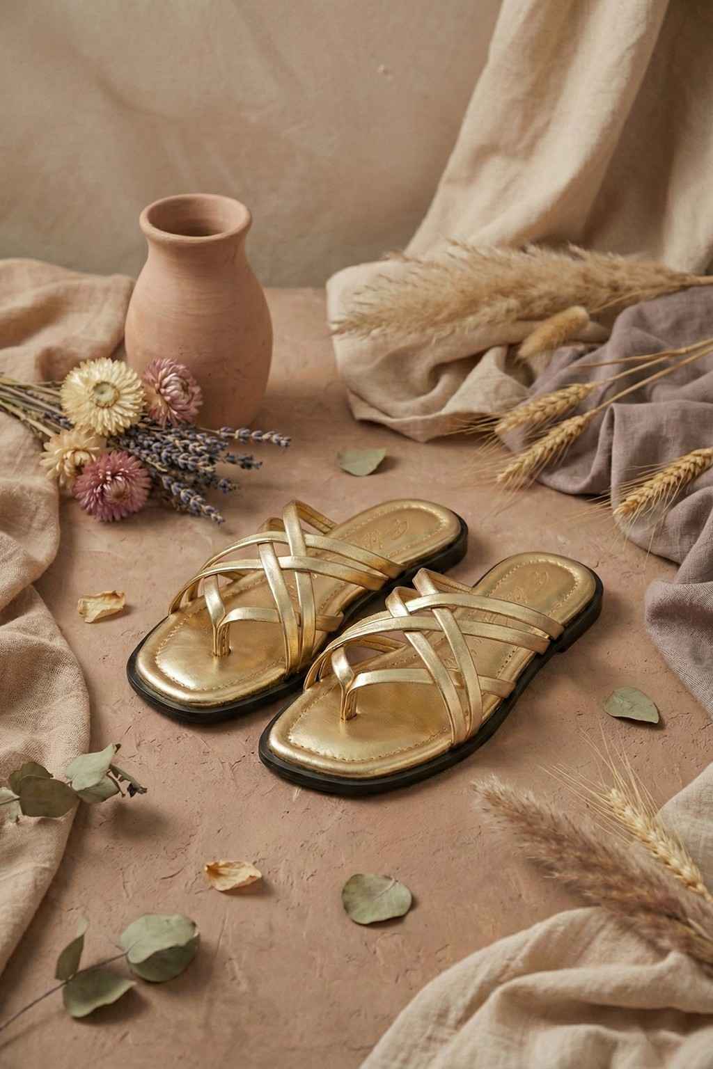 Velare Sandal, Gold — 08 styled