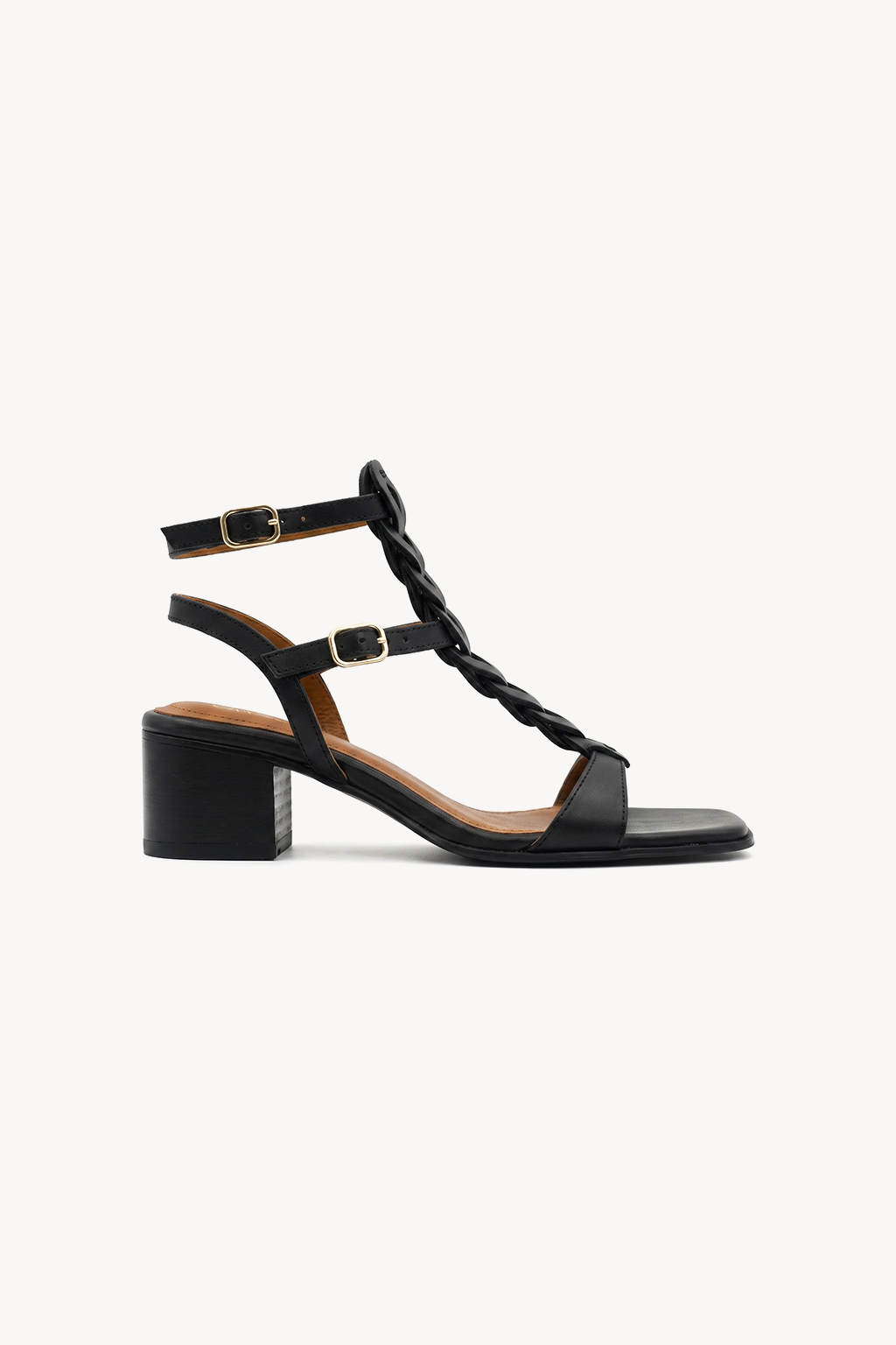 Amaranta Cage Sandal, Black — 03 side profile