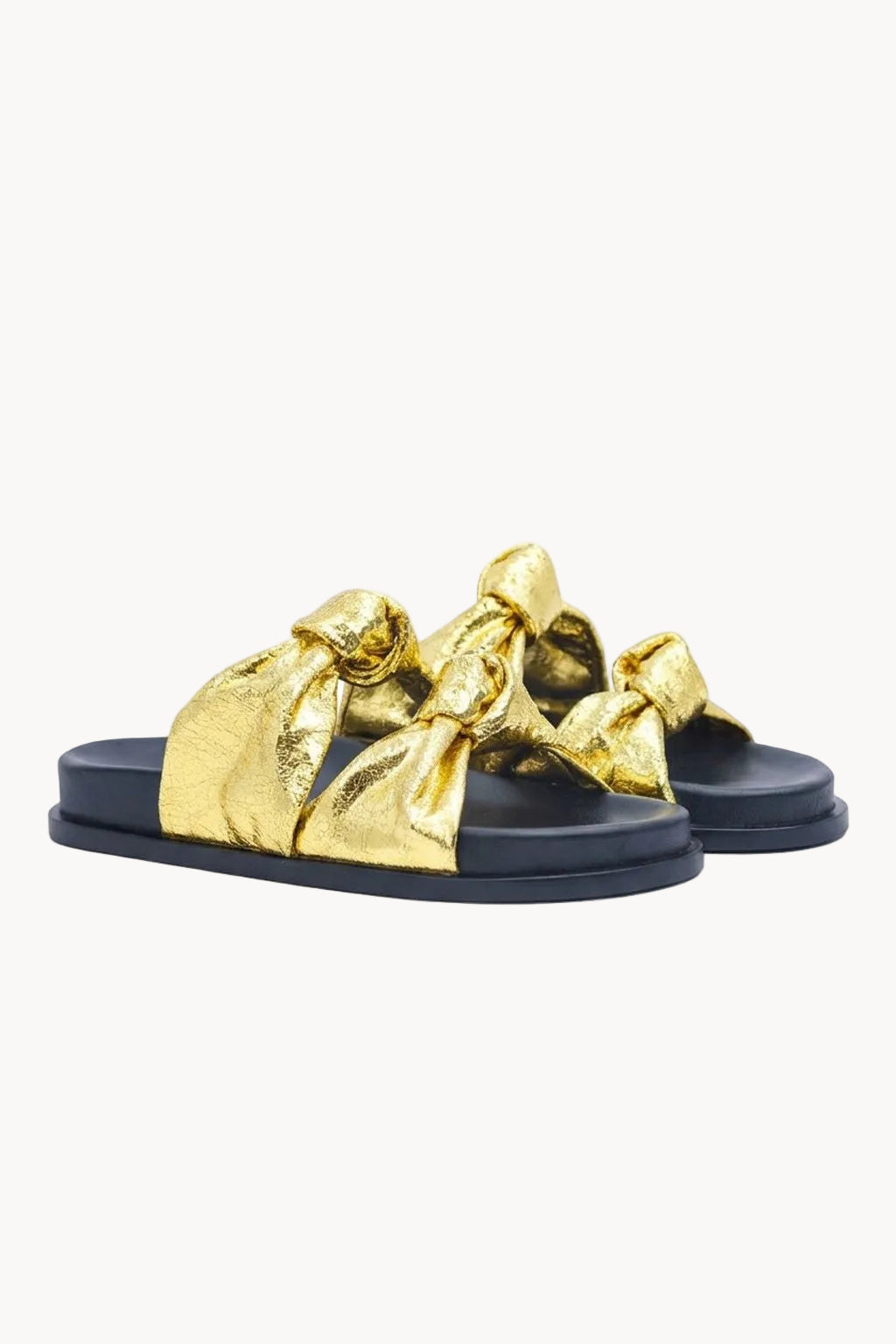 Tide – Flat Comfort Sandals, Gold — 01 side profile