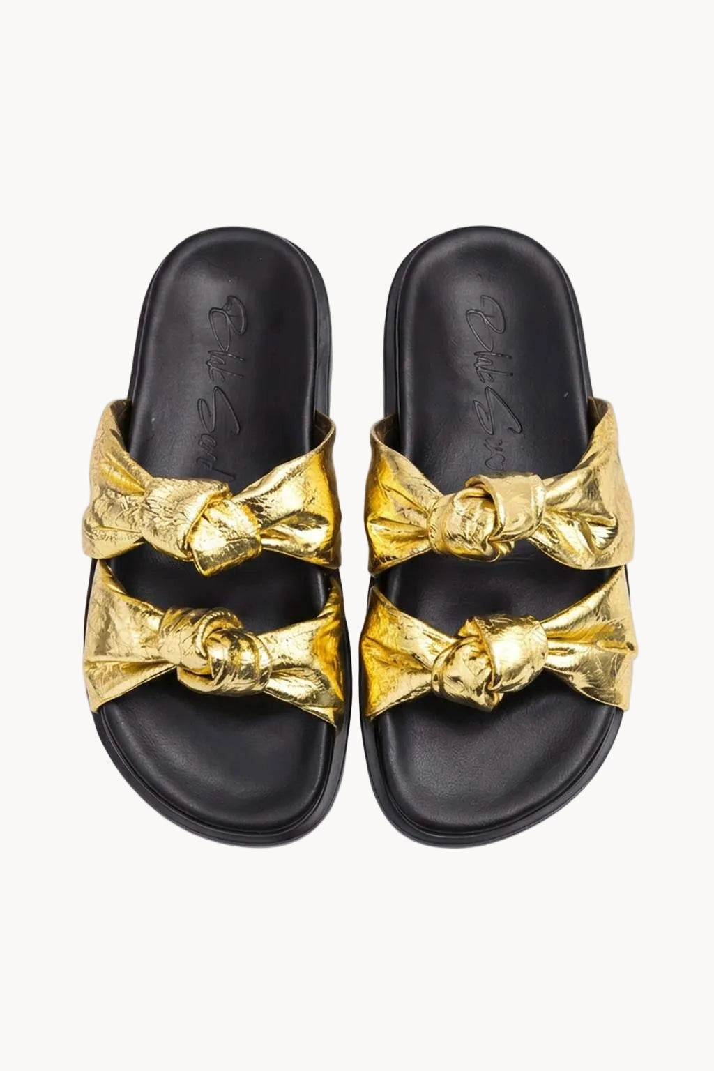 Tide – Flat Comfort Sandals, Gold — 03 three-quarter