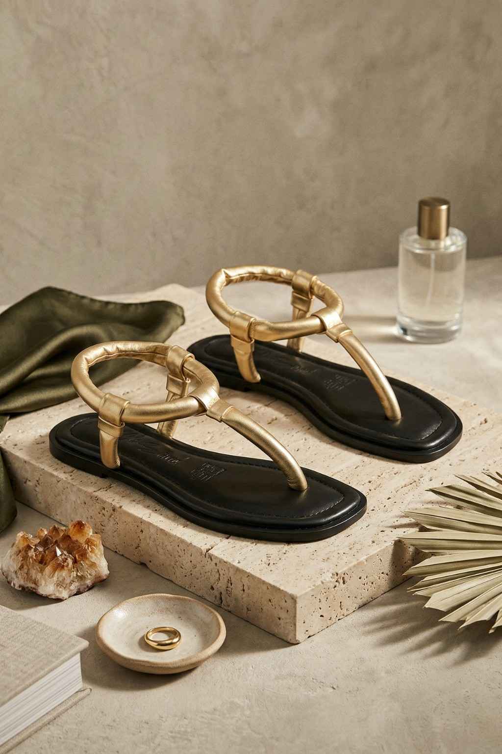 Yara – Y Strap Open Toed Sandals, Gold — 08 styled