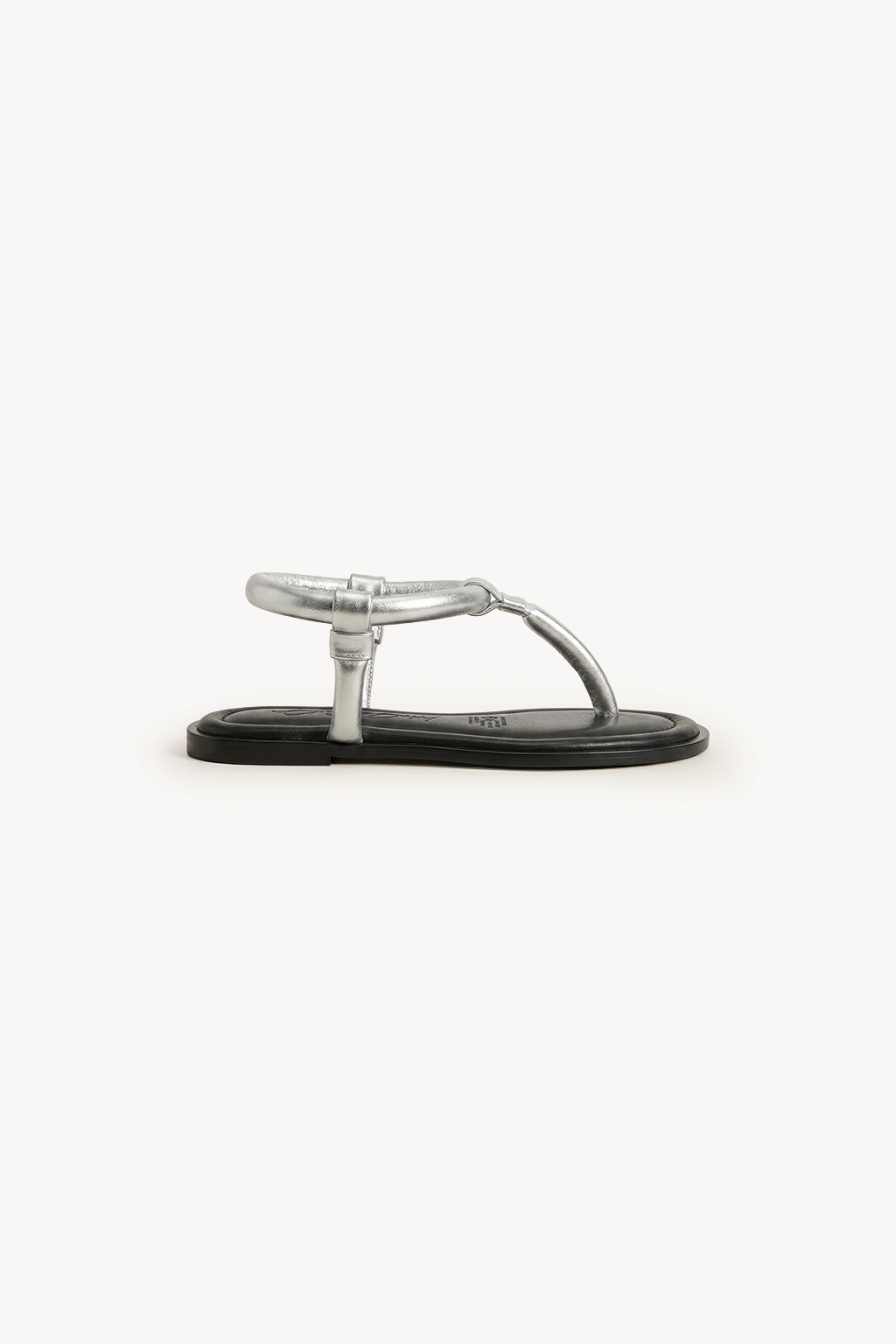 Yara – Y Strap Open Toed Sandals, Silver — 01 side profile