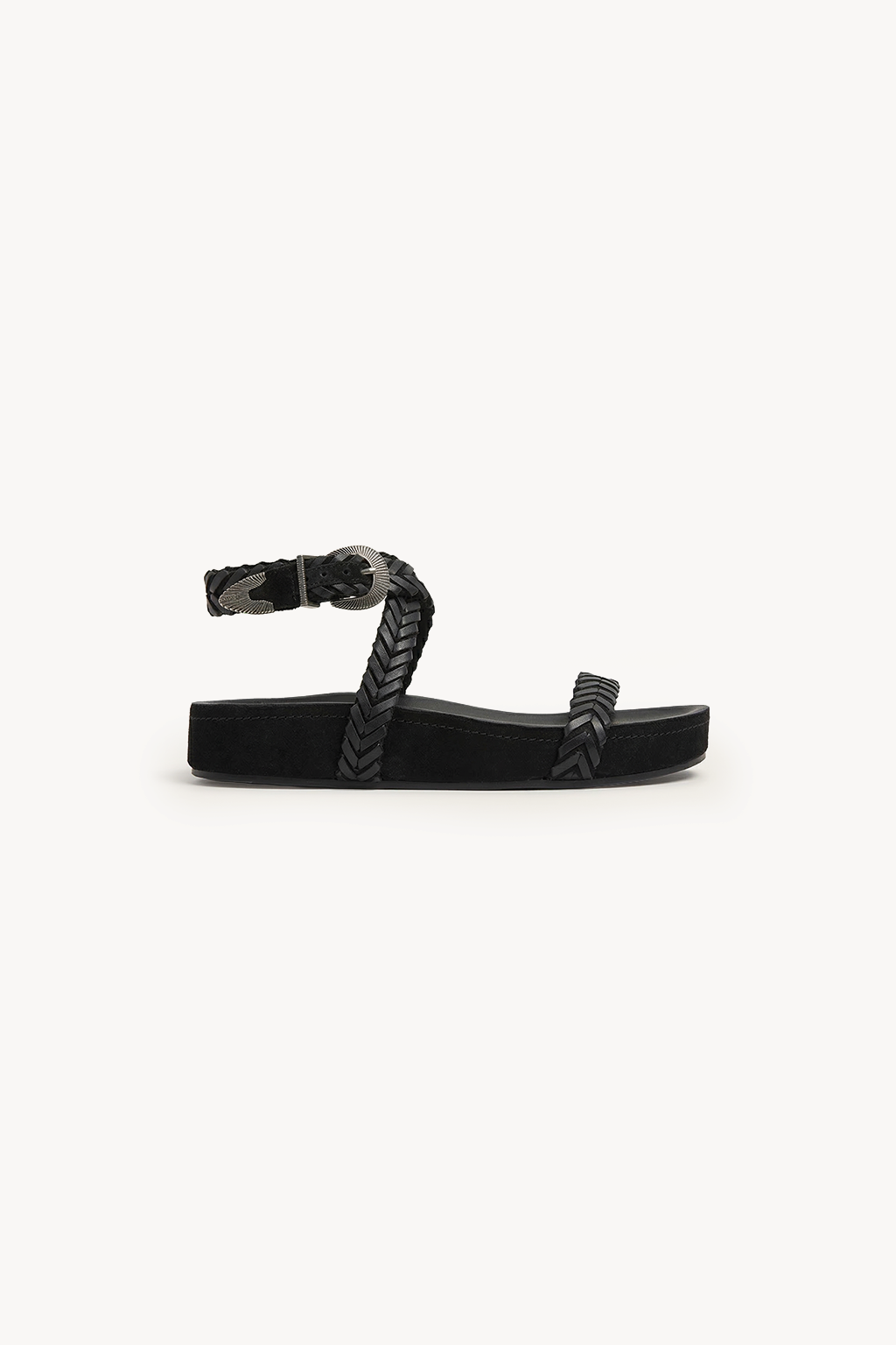 Lumiere- Braided Sandals, Black — 03 side profile
