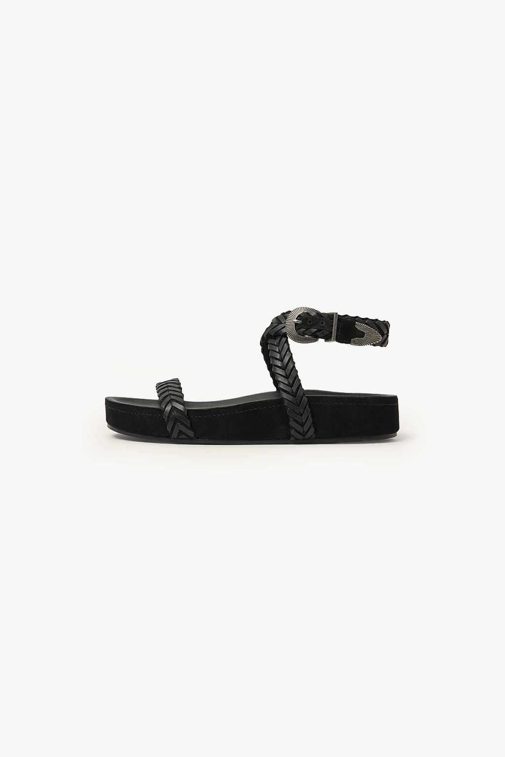 Lumiere- Braided Sandals, Black — 04 side profile 2