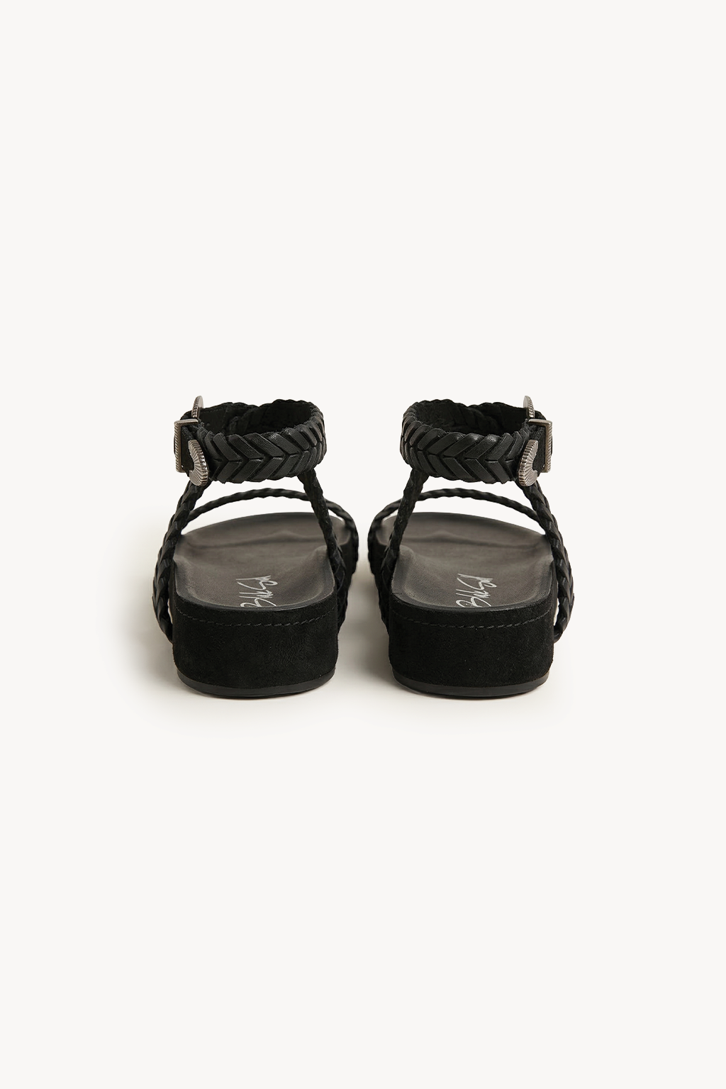 Lumiere- Braided Sandals, Black — 05 back