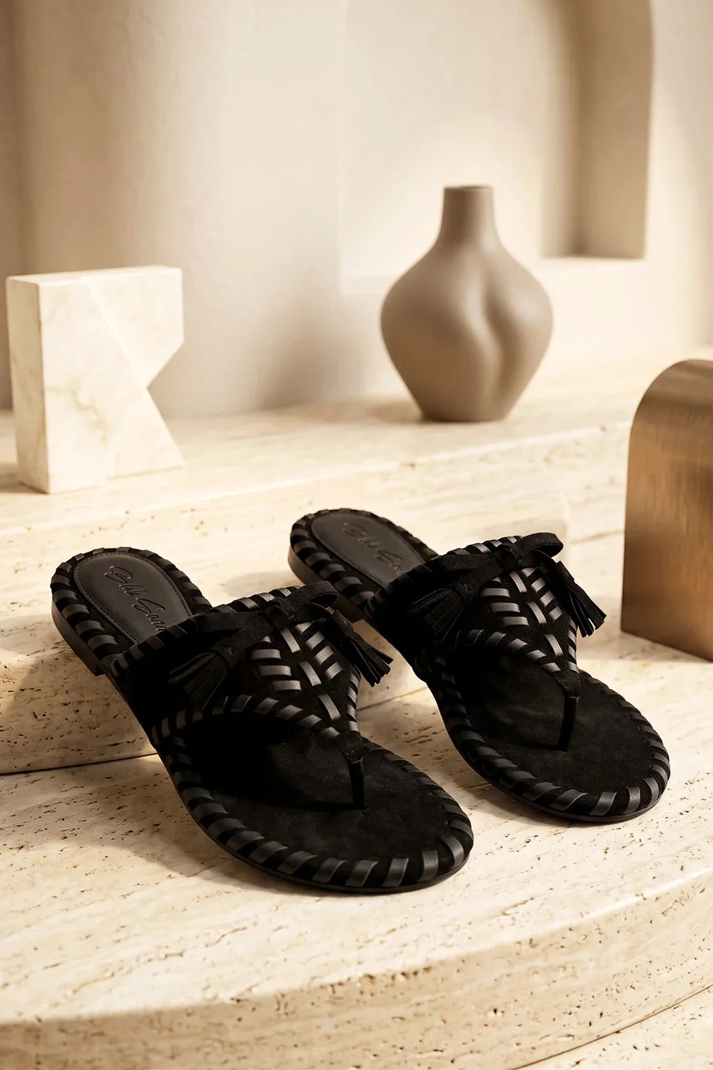 Marbella Trenzado Sandal, Black — 08 styled