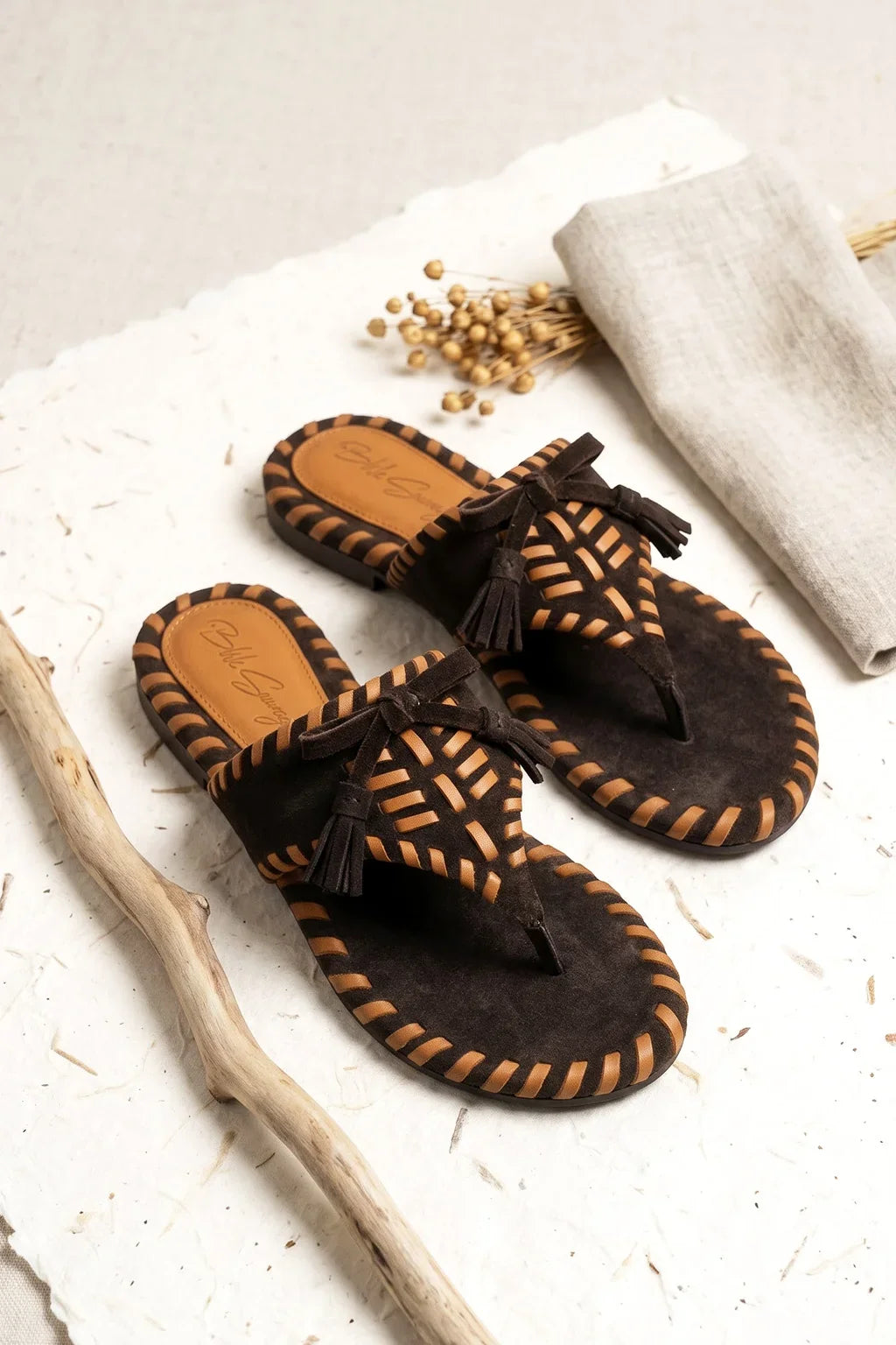 Marbella Trenzado Sandal, Brown — 08 styled