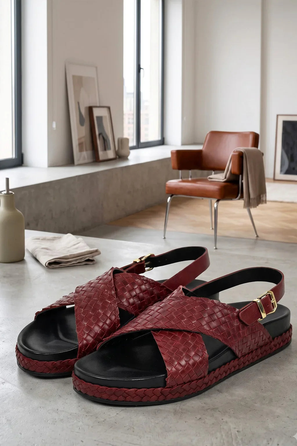 Sandalia Rioja, Burgundy — 08 styled